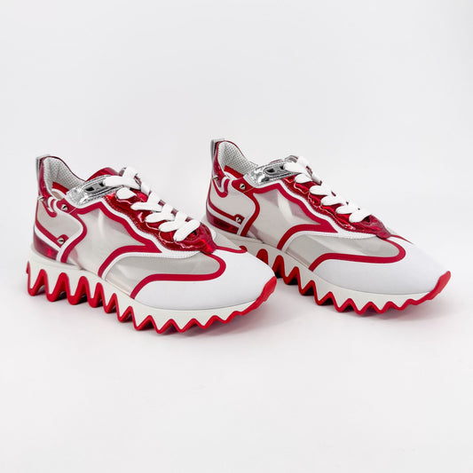 Christian Louboutin Sharkina Sneakers White Red Mesh – Size 39.5