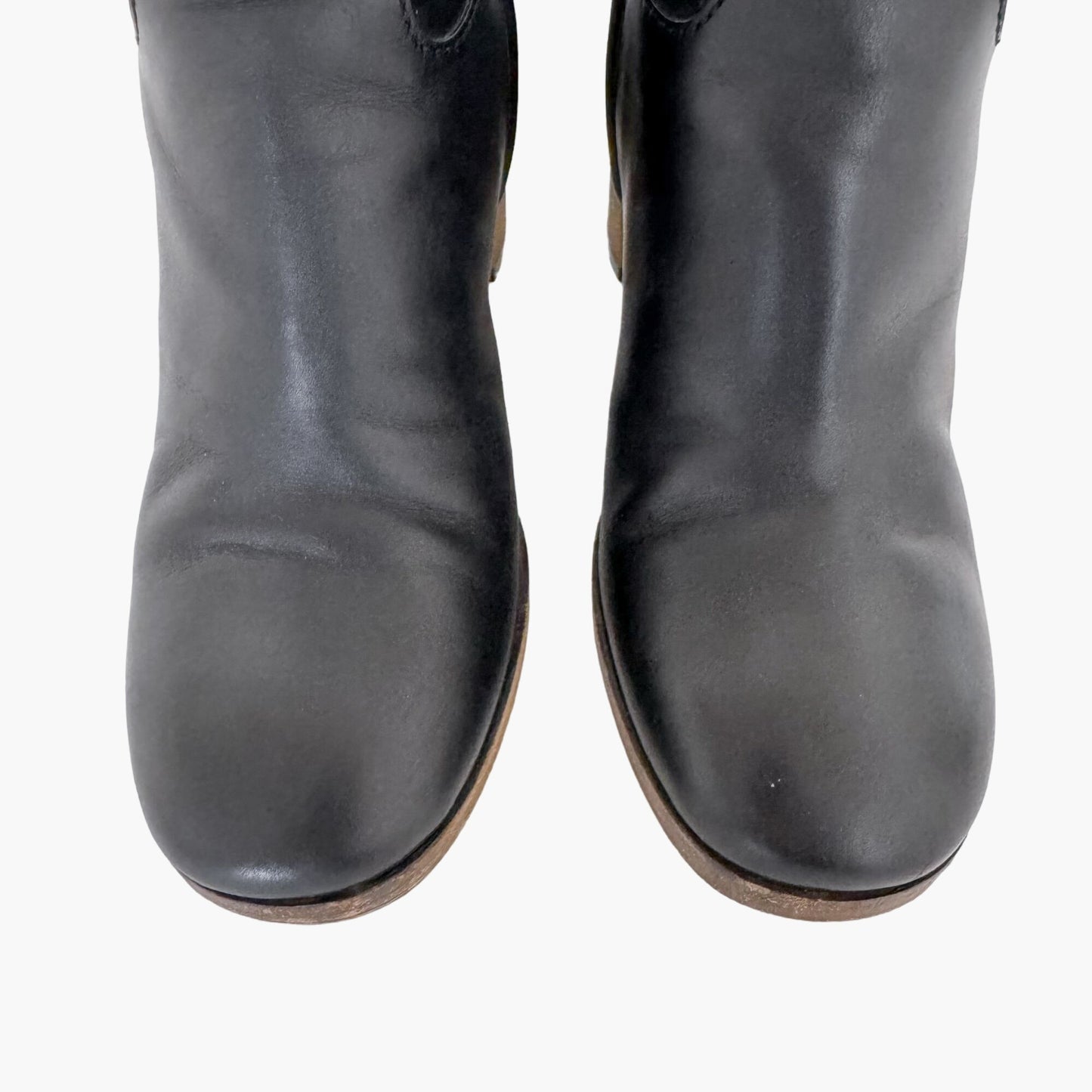 Gucci Block Heel Ankle Boots in Black Leather Size 36.5