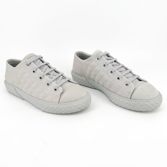 Chanel Quilted Low Top Sneakers in Light Blue/Gray Denim Size 39