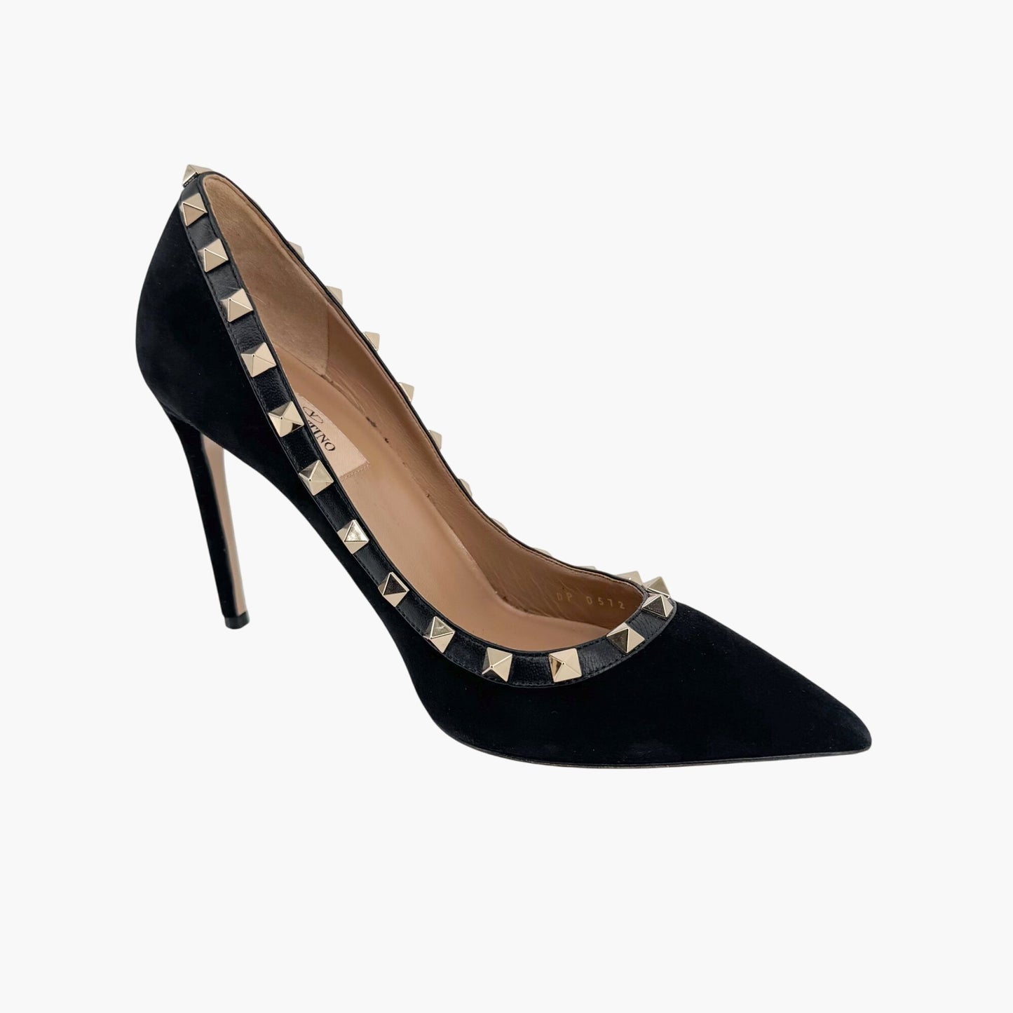 Valentino Garavani Rockstud Black Suede Pumps – Size 37.5