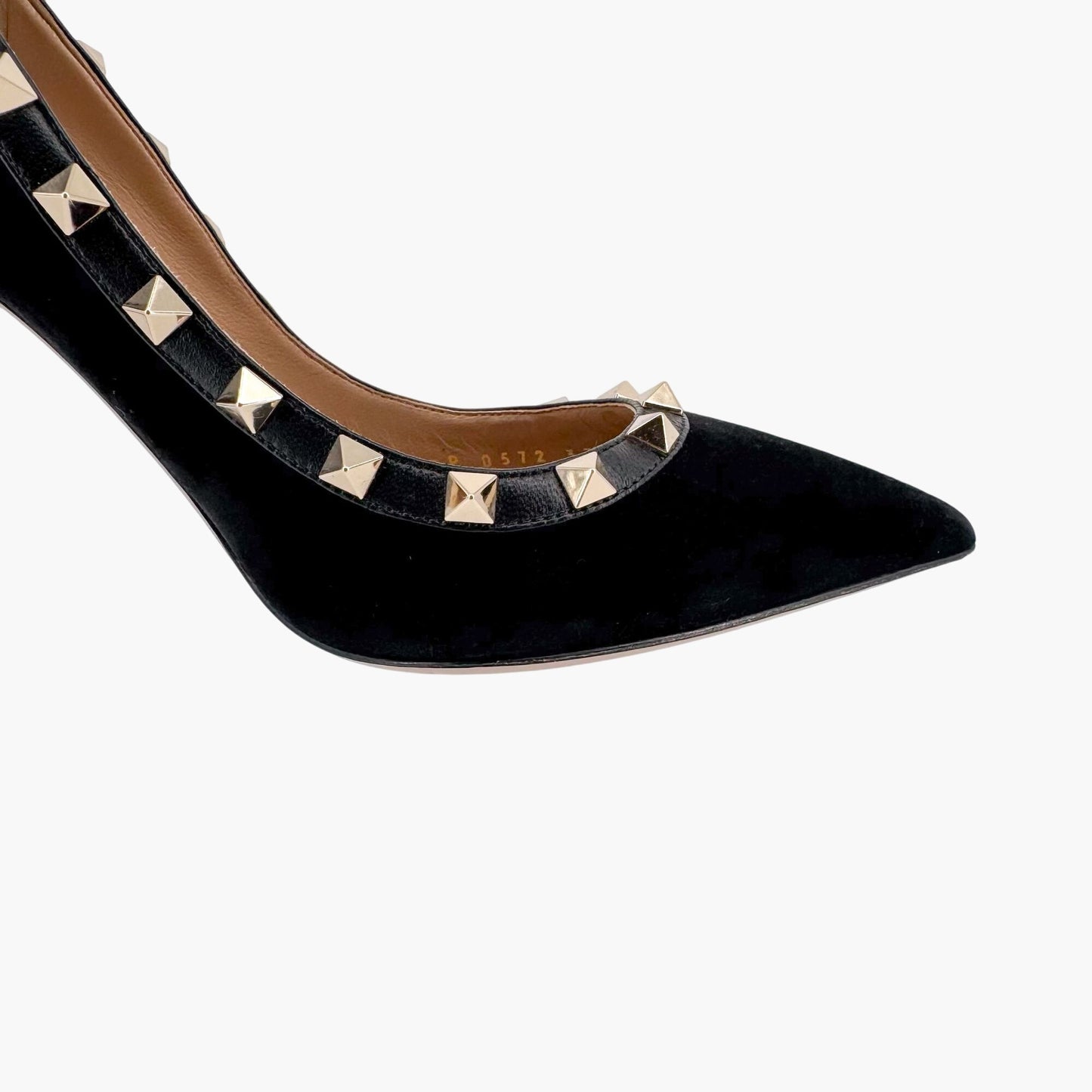Valentino Garavani Rockstud Black Suede Pumps – Size 37.5
