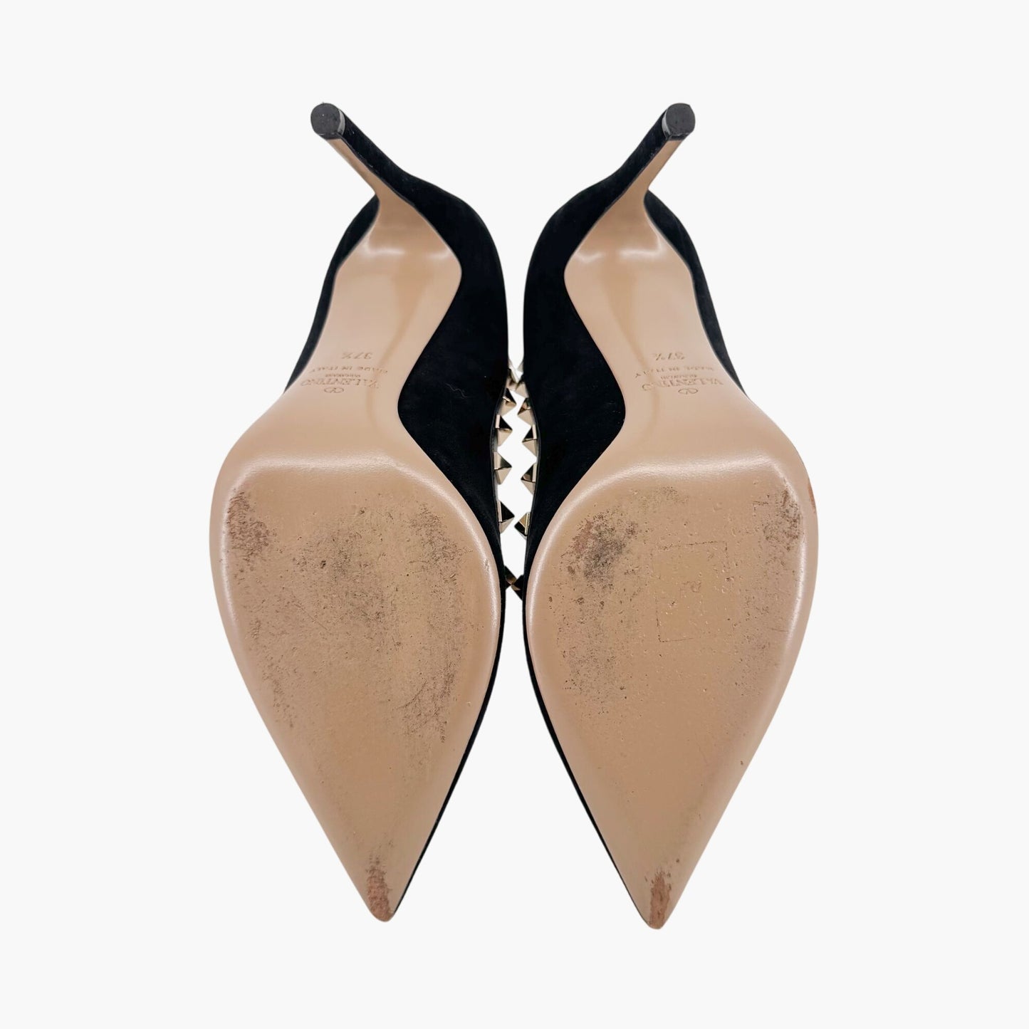 Valentino Garavani Rockstud Black Suede Pumps – Size 37.5