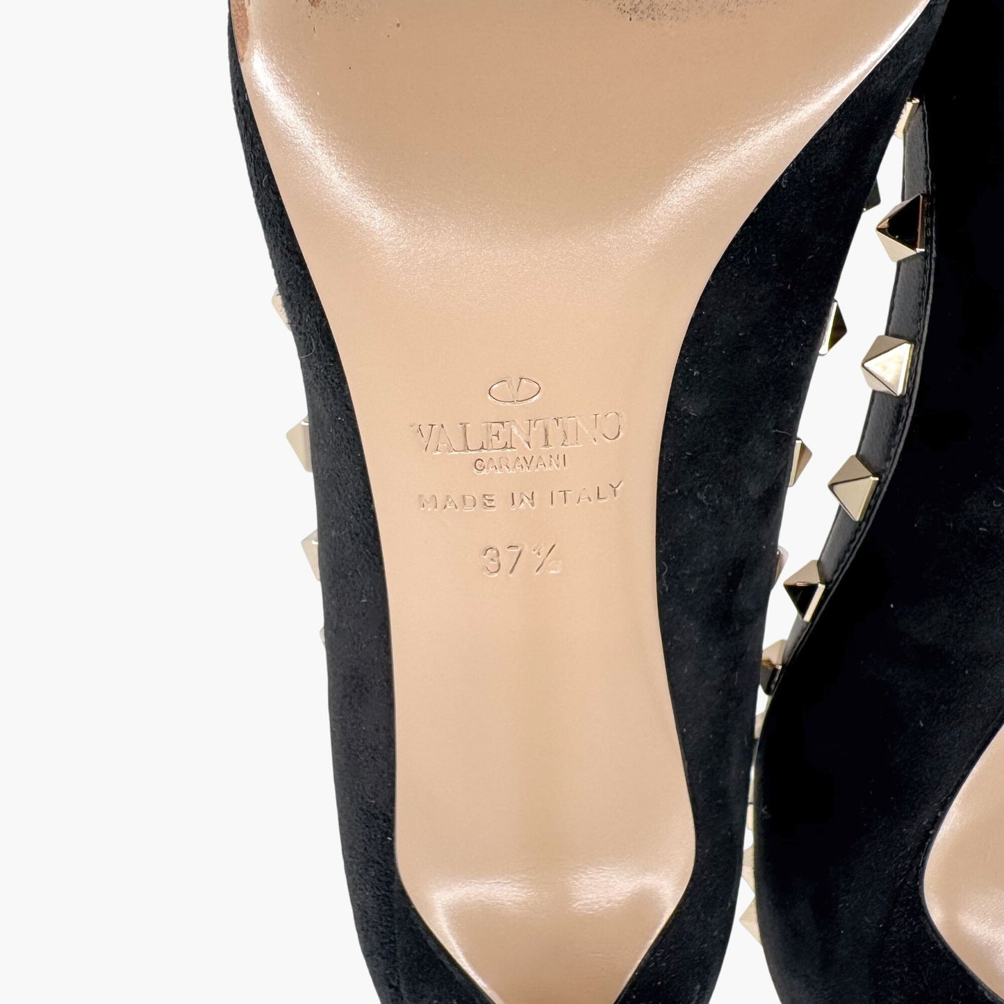 Valentino Garavani Rockstud Black Suede Pumps – Size 37.5