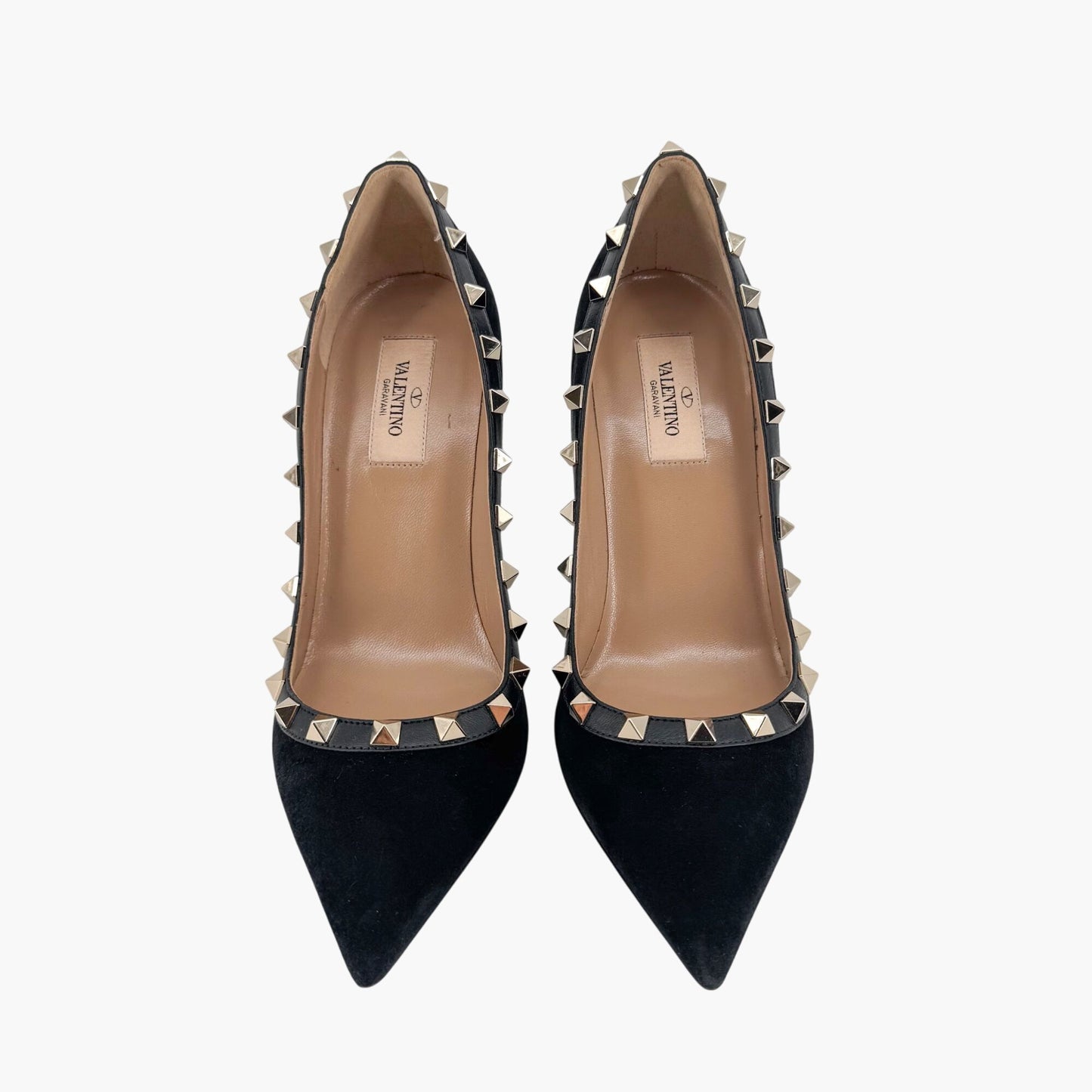 Valentino Garavani Rockstud Black Suede Pumps – Size 37.5