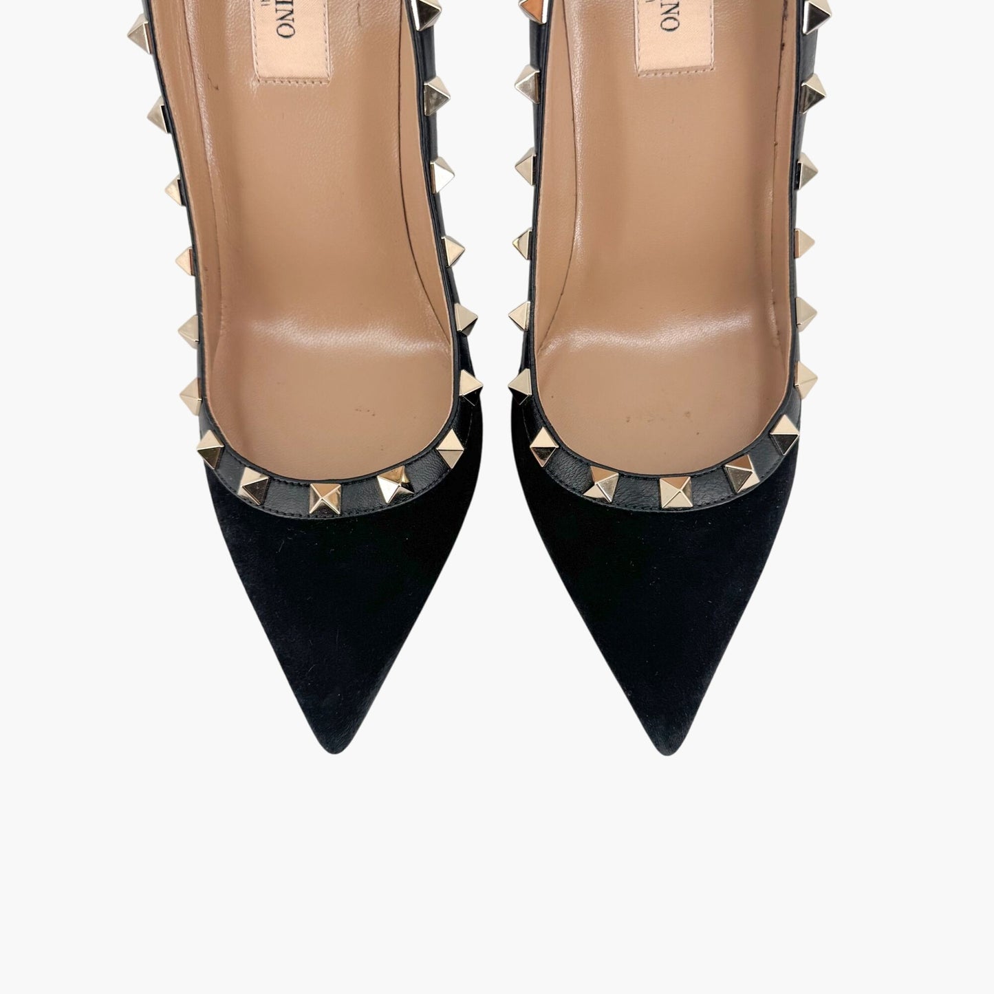 Valentino Garavani Rockstud Black Suede Pumps – Size 37.5