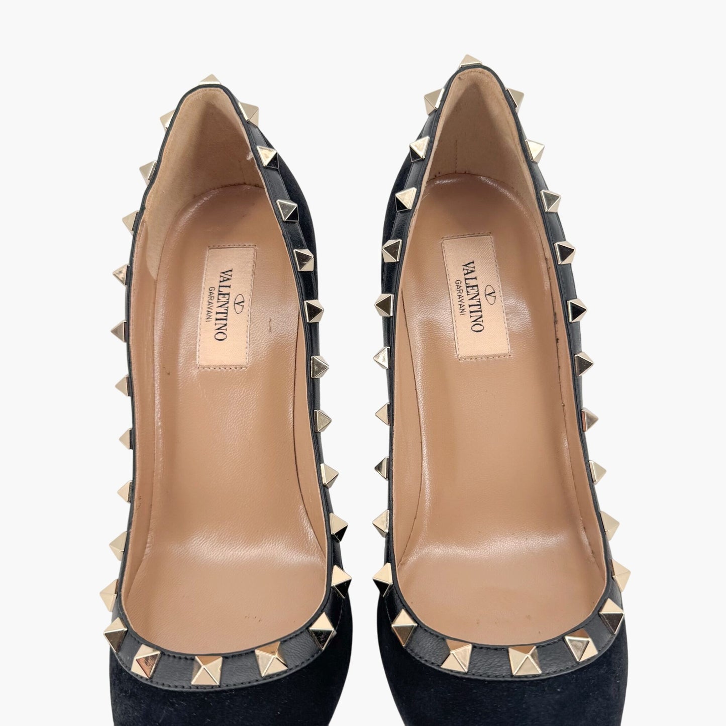 Valentino Garavani Rockstud Black Suede Pumps – Size 37.5