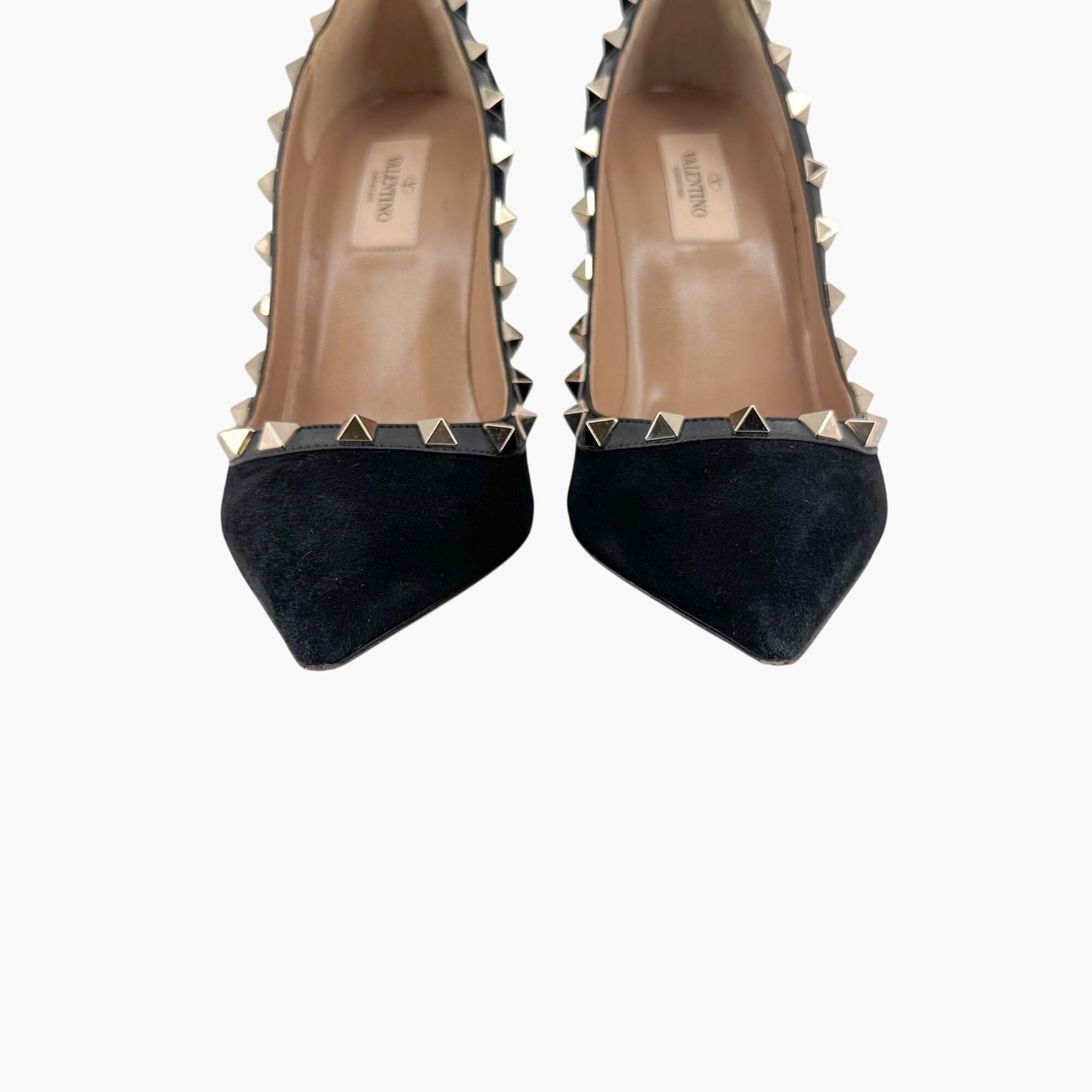 Valentino Garavani Rockstud Black Suede Pumps – Size 37.5