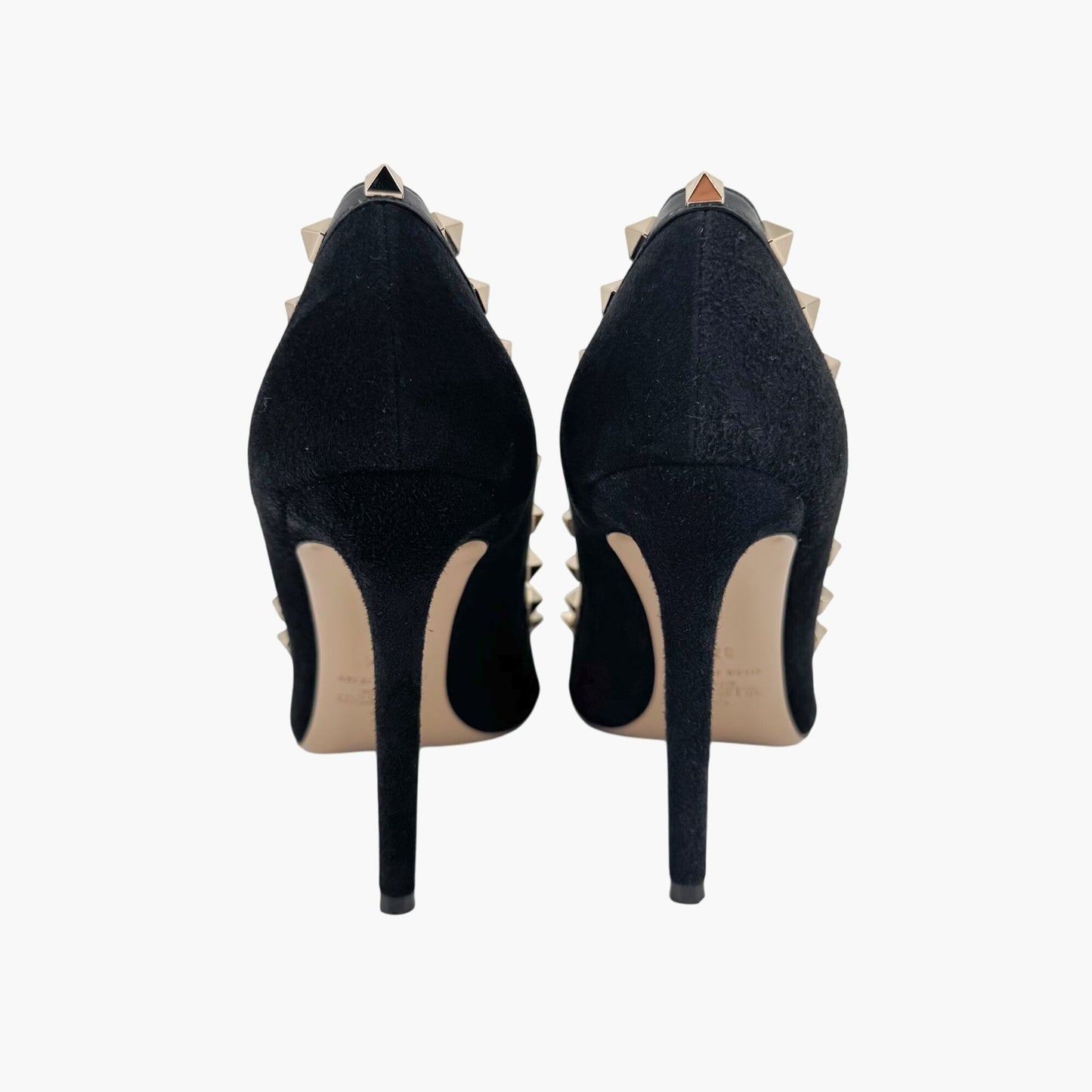 Valentino Garavani Rockstud Black Suede Pumps – Size 37.5