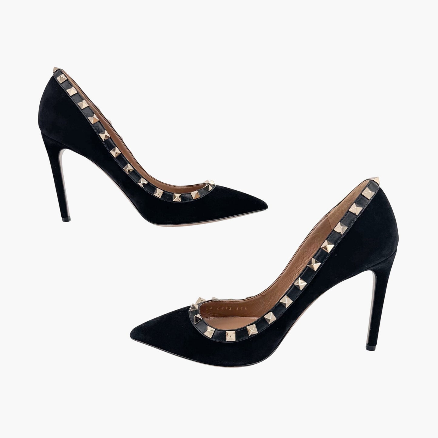 Valentino Garavani Rockstud Black Suede Pumps – Size 37.5