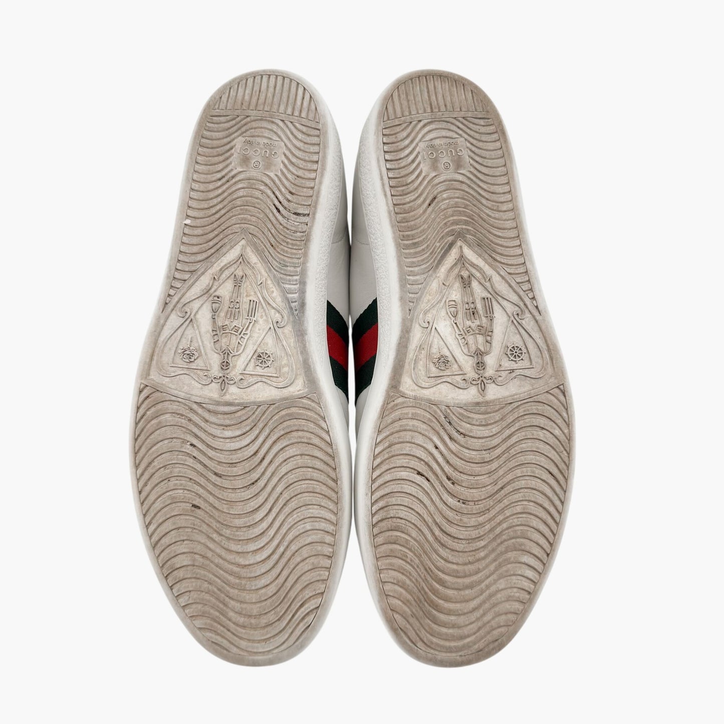 Gucci Ace Bee Sneakers in White Leather with Web Stripe – Size 41