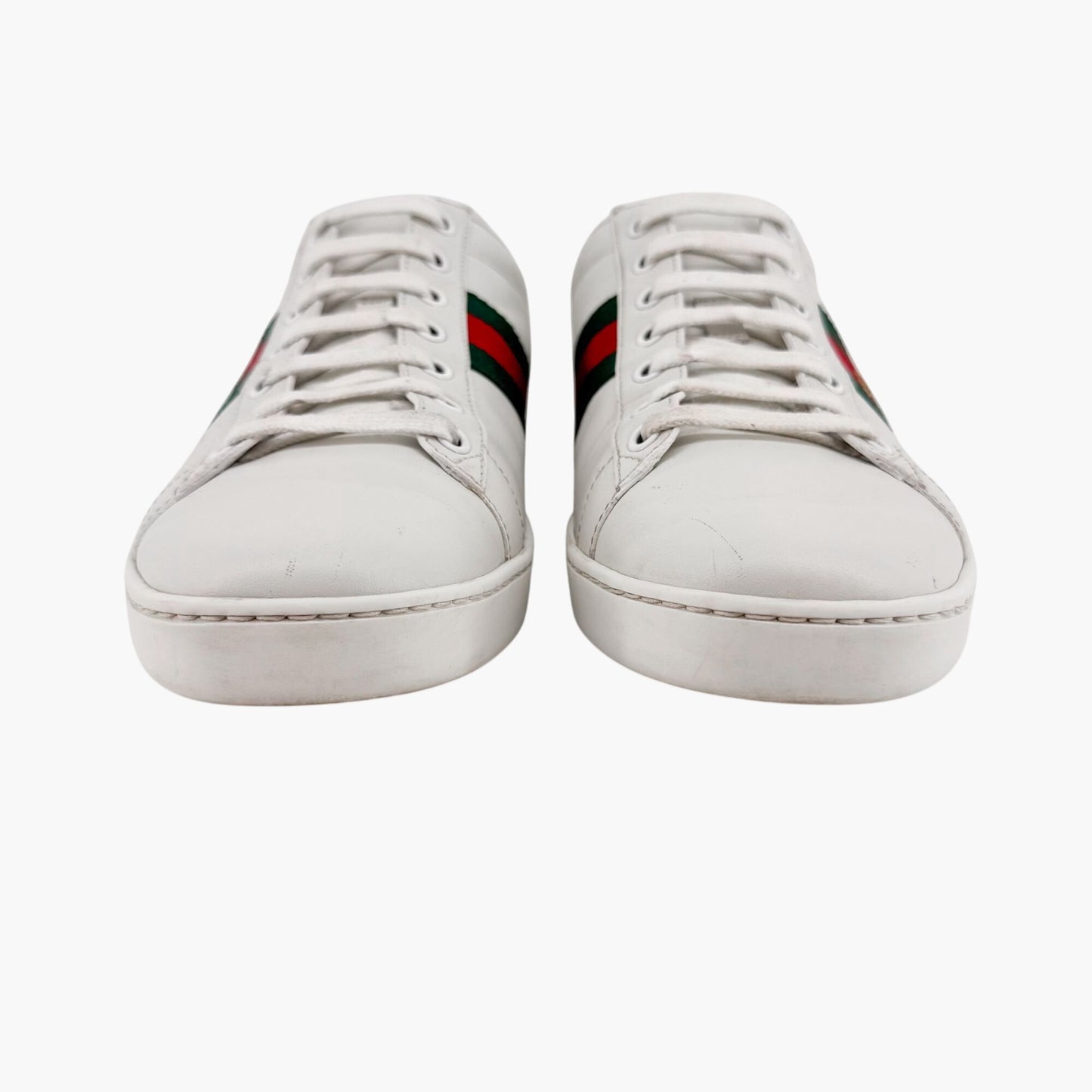 Gucci Ace Bee Sneakers in White Leather with Web Stripe – Size 41