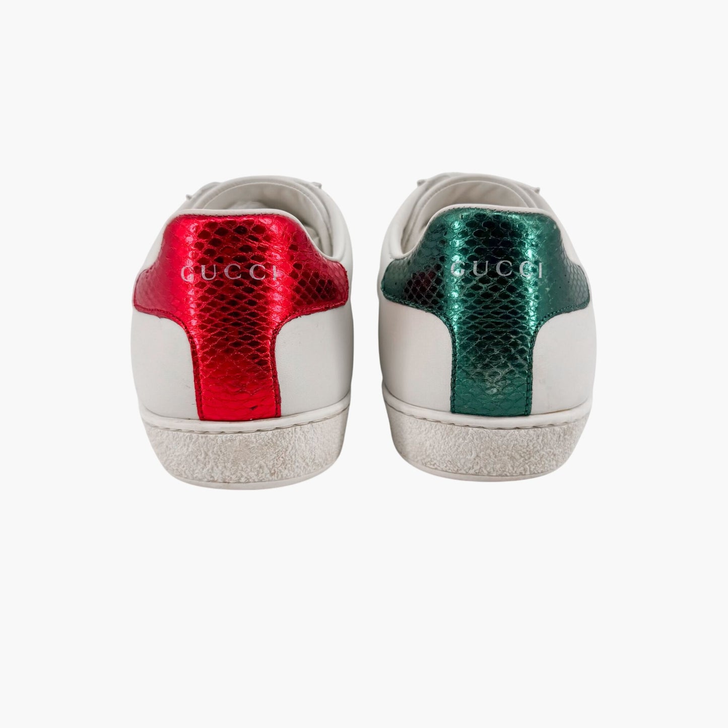 Gucci Ace Bee Sneakers in White Leather with Web Stripe – Size 41