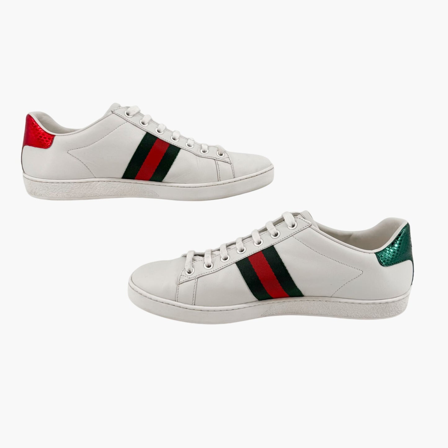 Gucci Ace Bee Sneakers in White Leather with Web Stripe – Size 41