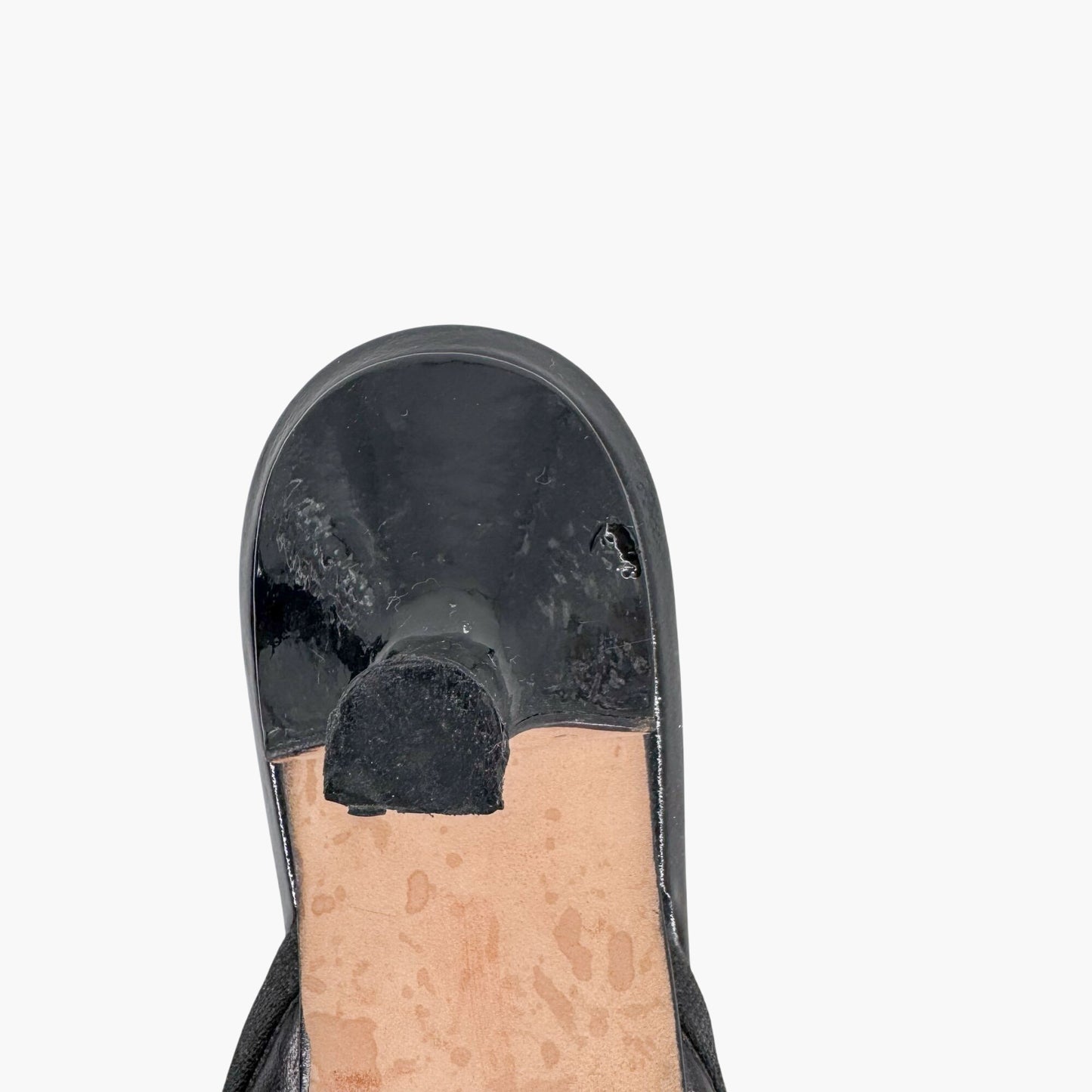 Chanel Vintage CC Cap Toe Kitten Heel Mules in Black Leather – Size 36.5
