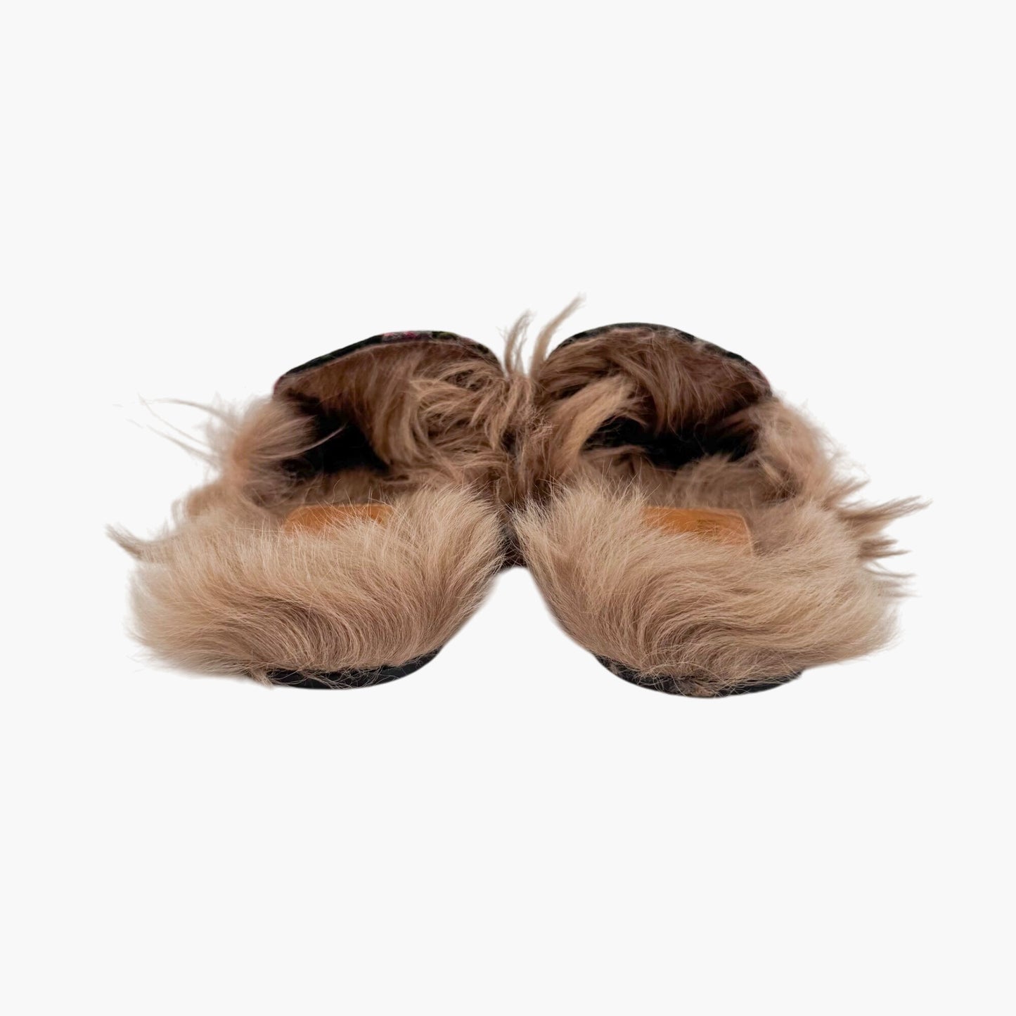 Gucci Garden Princetown Floral Mules with Shearling Lining – Size 37