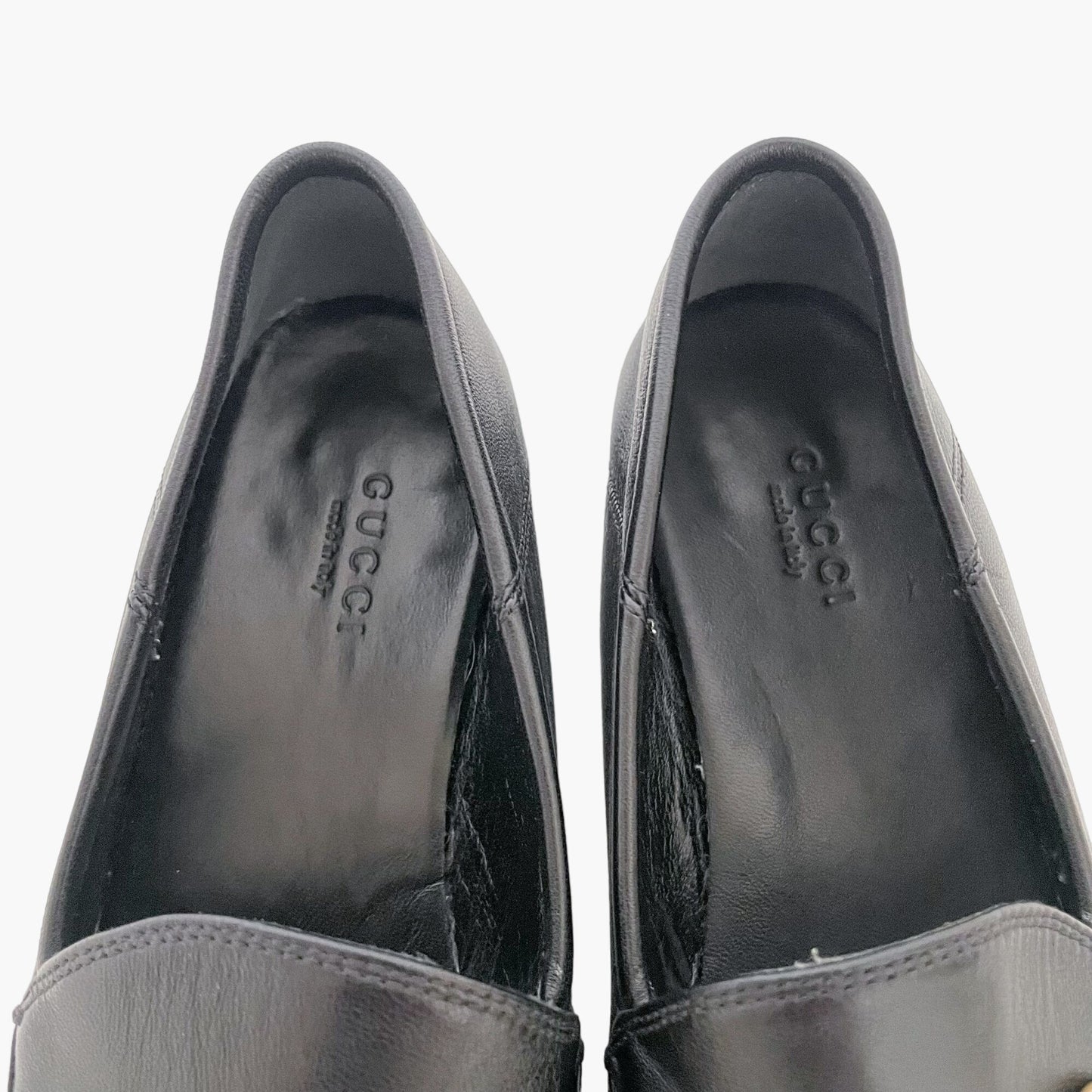 Gucci Brixton Horsebit Loafer in Black Leather Size 38.5