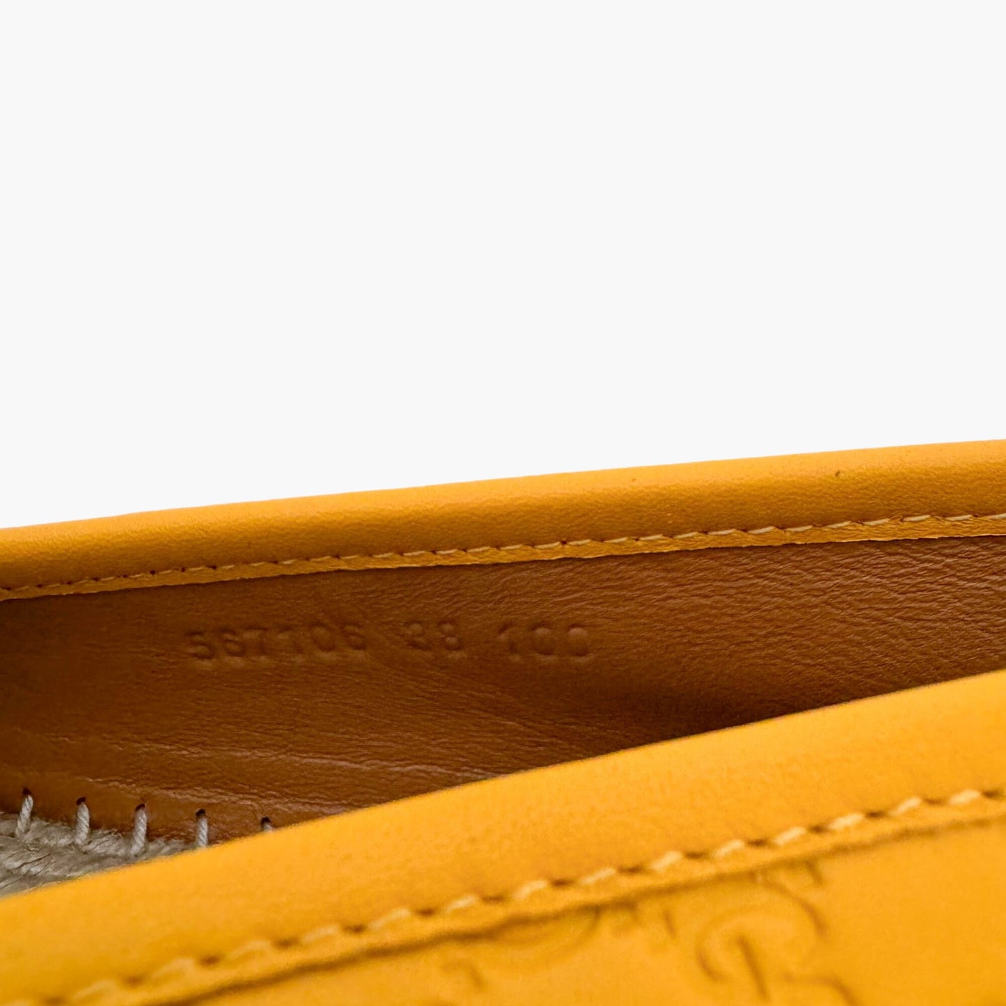 Gucci Monogram Espadrille Flats in Buttercup Yellow Microguccissima GG Leather Size 38