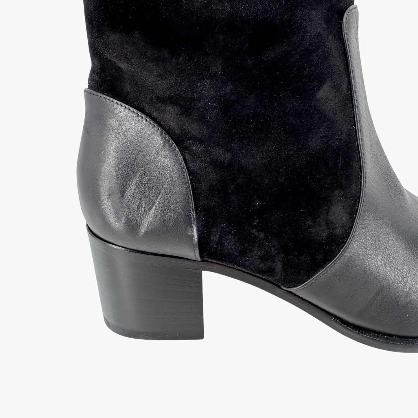 Christian Louboutin Alixos 55 Knee-High Boots in Black Suede & Leather – Size 40