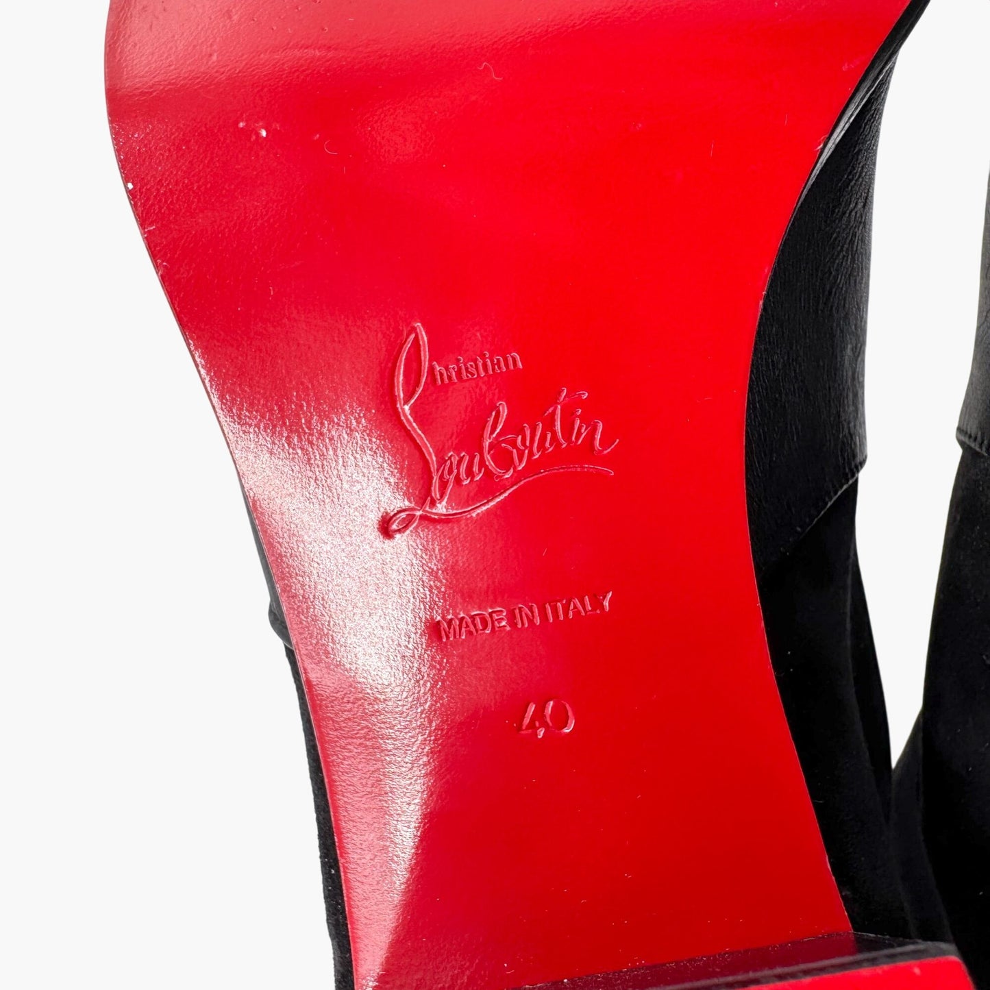 Christian Louboutin Alixos 55 Knee-High Boots in Black Suede & Leather – Size 40