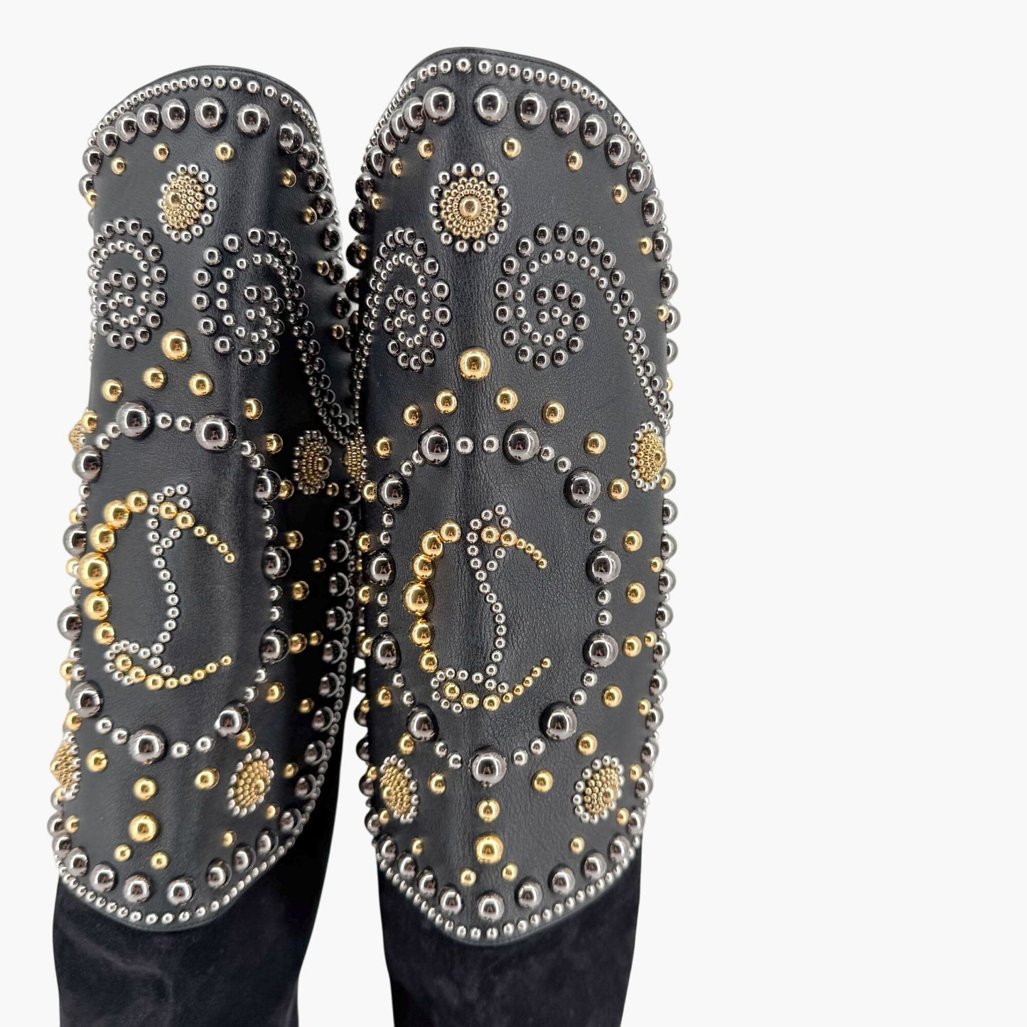 Christian Louboutin Alixos 55 Knee-High Boots in Black Suede & Leather – Size 40