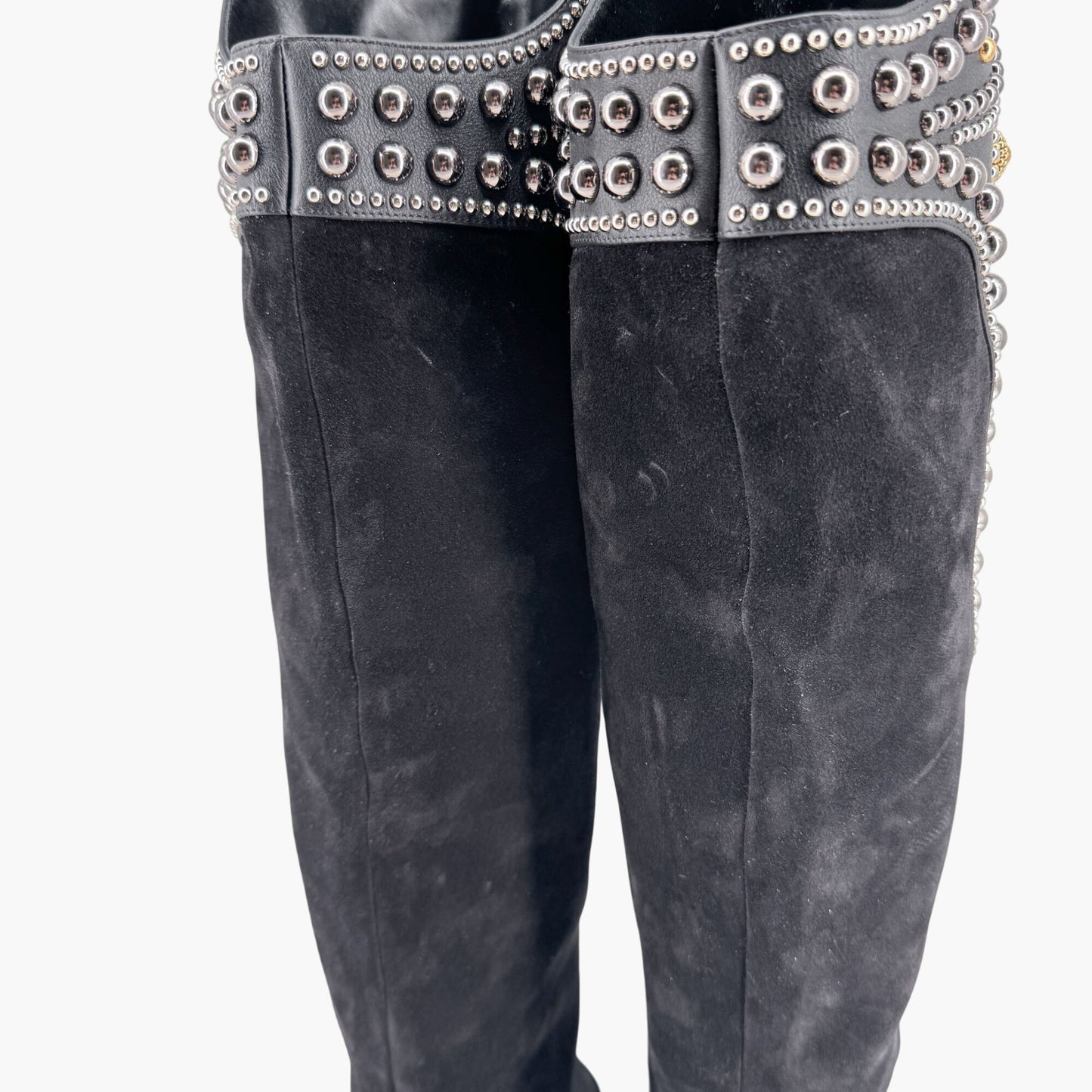 Christian Louboutin Alixos 55 Knee-High Boots in Black Suede & Leather – Size 40