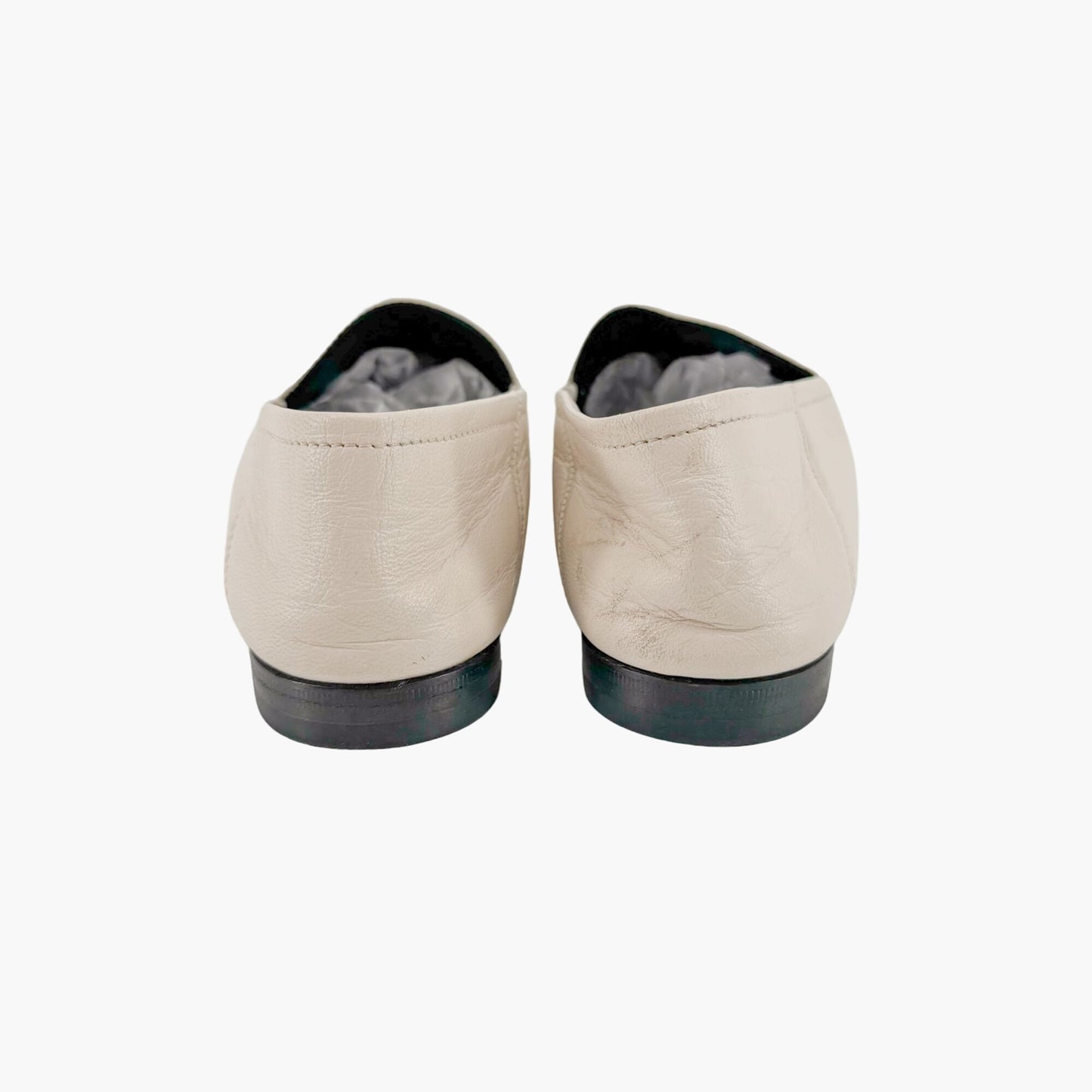 Gucci Brixton Horsebit Loafers in White Leather Size 36.5