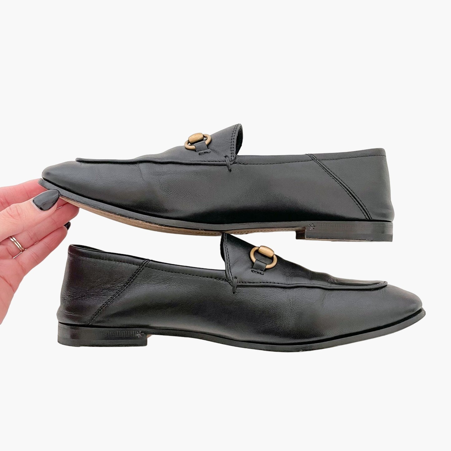 Gucci Brixton Horsebit Loafer in Black Leather Size 38.5