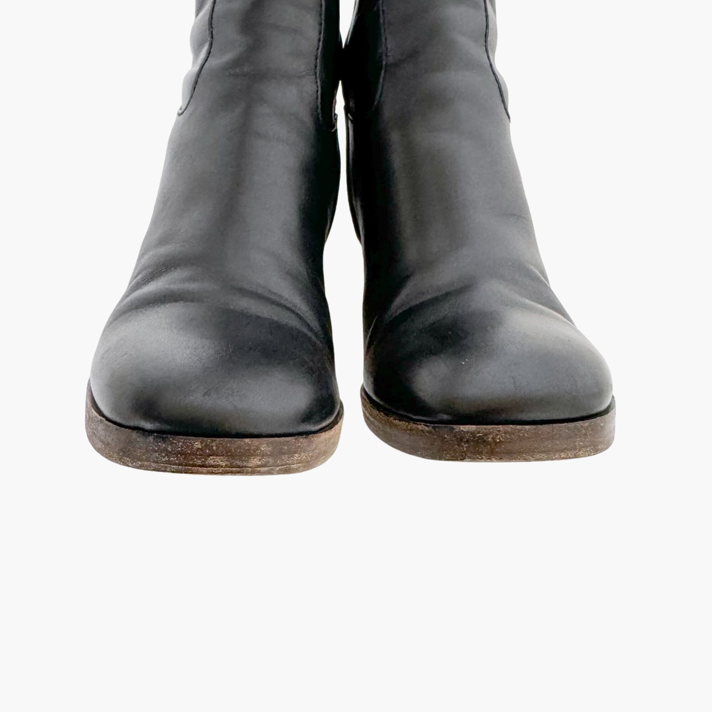 Gucci Block Heel Ankle Boots in Black Leather Size 36.5
