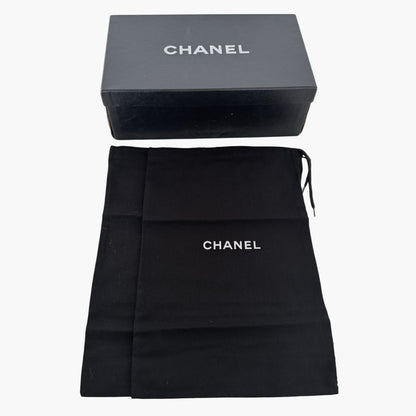 Chanel CC Cap Toe Espadrilles in Beige/Gray Canvas Size 37