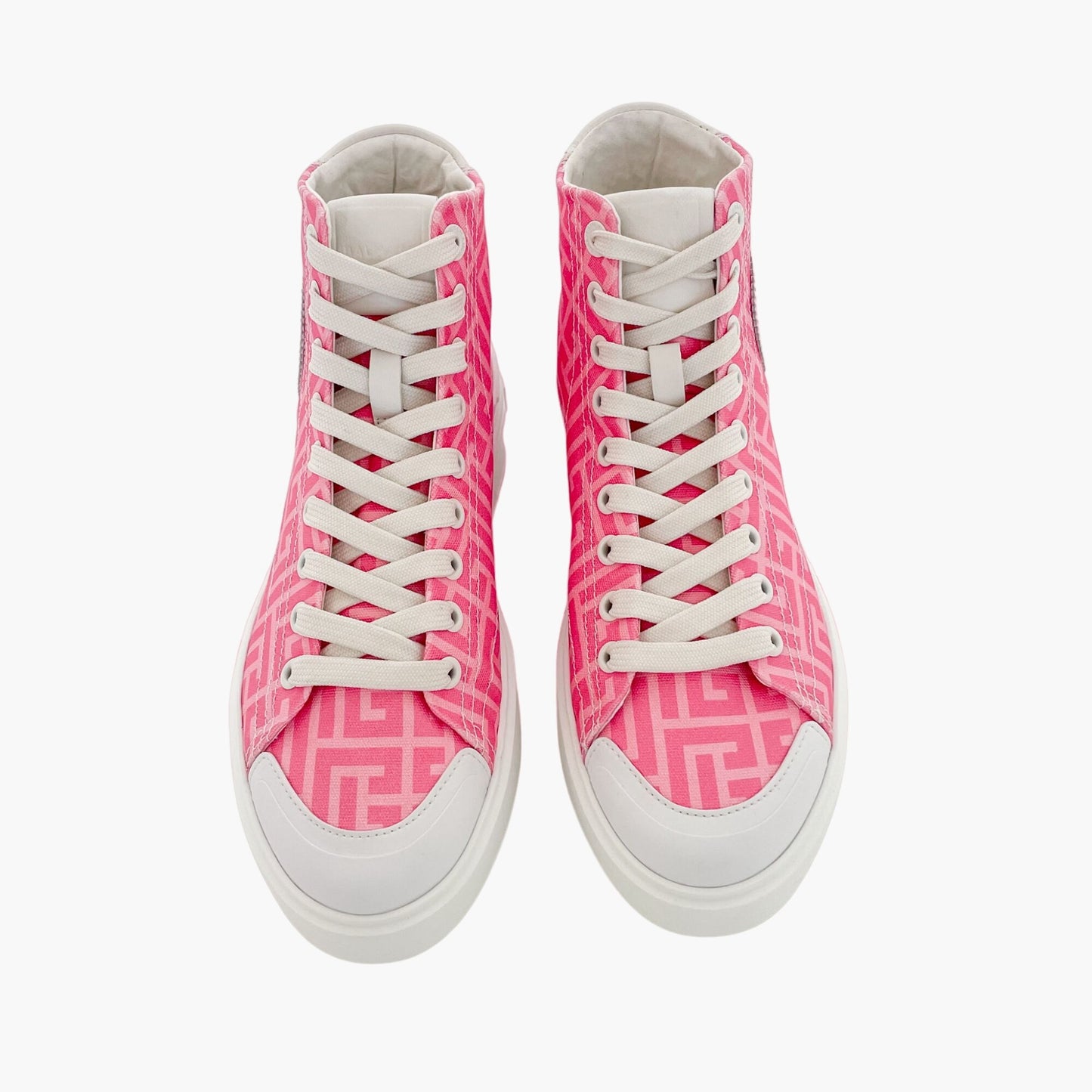 Balmain Barbie B Court Monogram High Top Sneakers Size 36