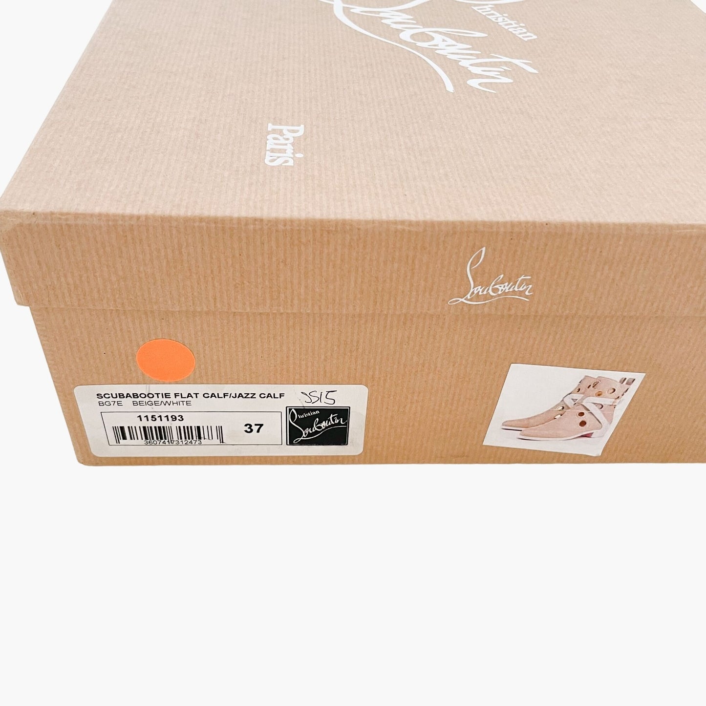 Christian Louboutin x Jonathan Saunders Scubabootie Flat Boot in Beige Calf Size 37