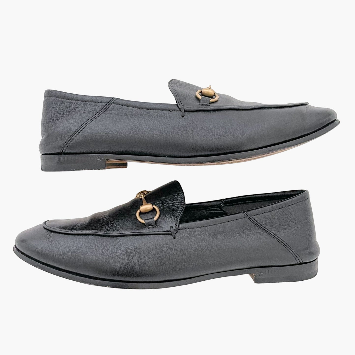 Gucci Brixton Horsebit Loafer in Black Leather Size 38.5