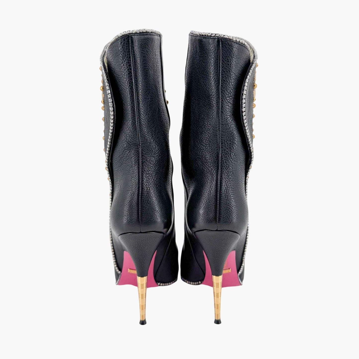 Gucci Fosca Floral Intarsia Crystal Studded Leather Boots – Size 37