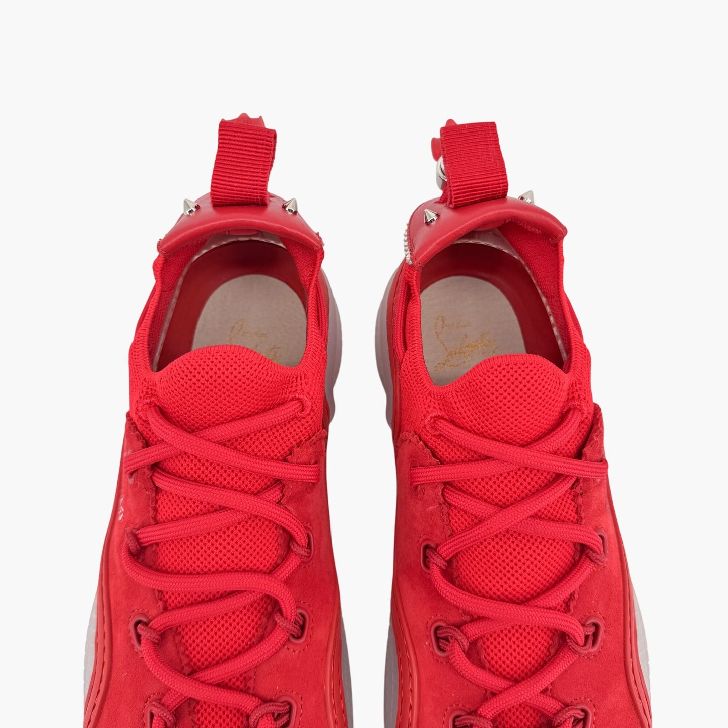 Christian Louboutin Arpoador Drawstring Sneakers in Red Suede Size 39.5