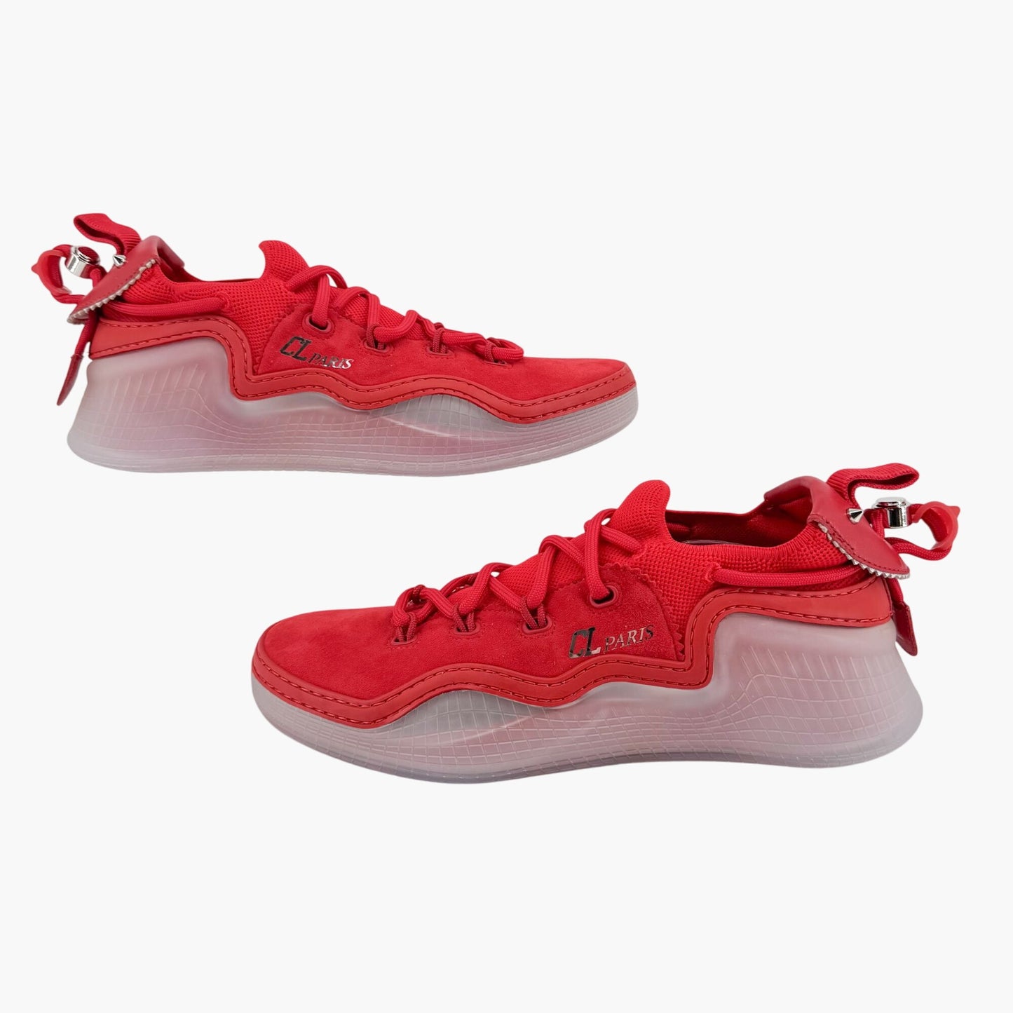 Christian Louboutin Arpoador Drawstring Sneakers in Red Suede Size 39.5