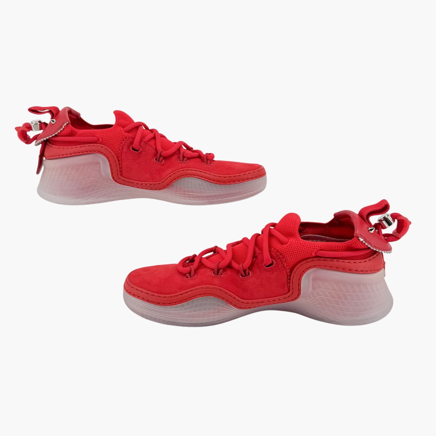 Christian Louboutin Arpoador Drawstring Sneakers in Red Suede Size 39.5