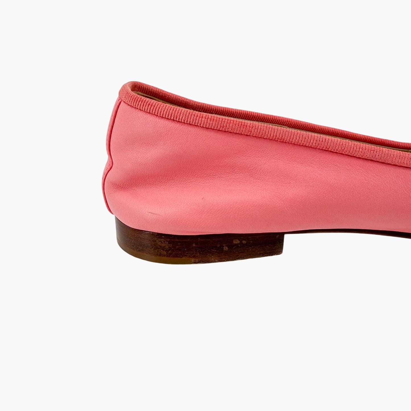 Chanel Pink & Gold CC Cap Toe Leather Ballet Flats Size 39