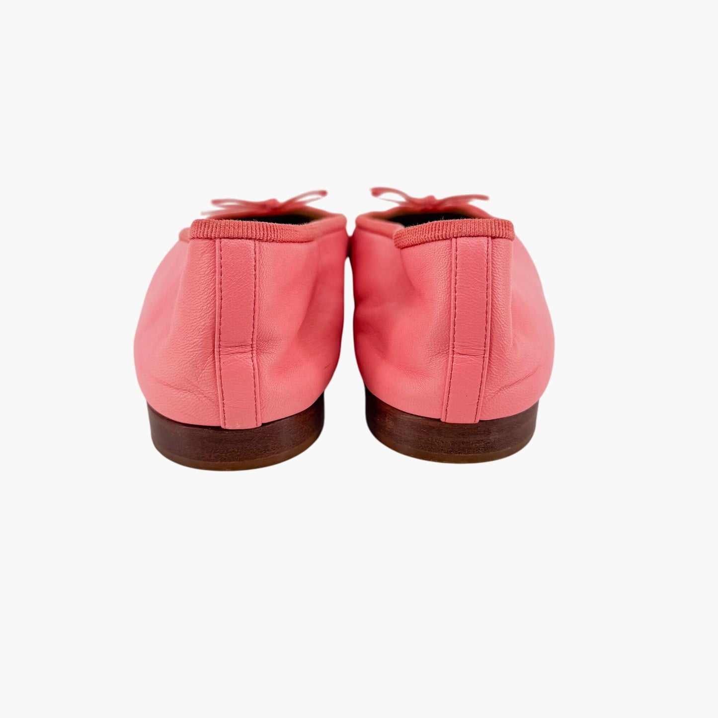 Chanel Pink & Gold CC Cap Toe Leather Ballet Flats Size 39