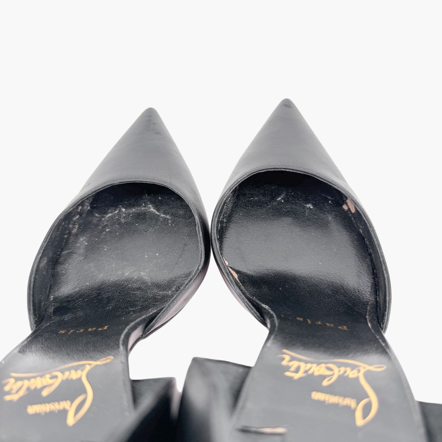 Christian Louboutin Gourmi 100 Charm Pumps in Black Leather Size 38
