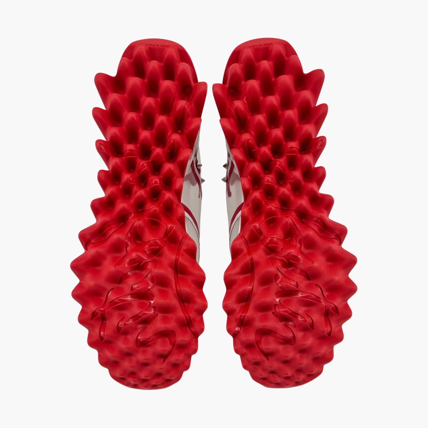 Christian Louboutin Sharkina Sneakers in White Mesh & Red Patent Leather – Size 41