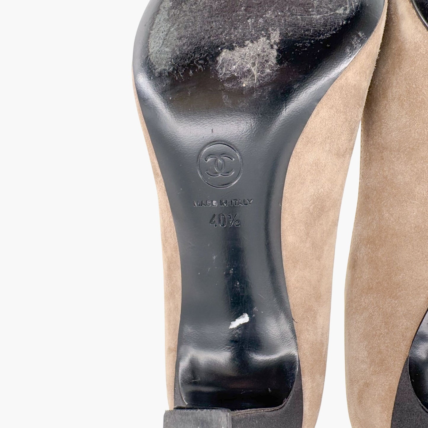 Chanel Gabrielle Coco Cap Toe Pointed Pumps in Beige Suede Size 40.5