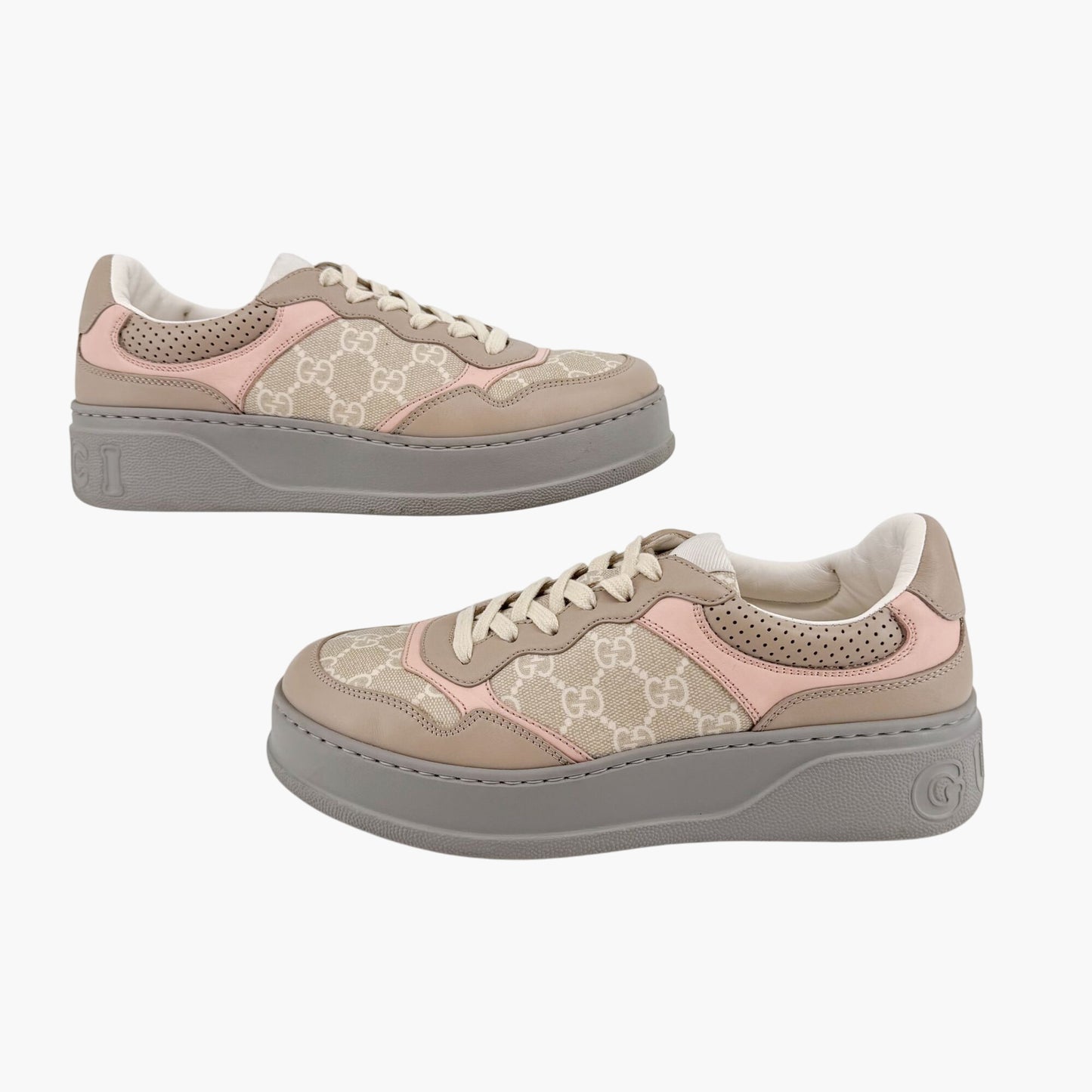 Gucci Dali GG Platform Sneakers in Oatmeal Beige Canvas – Size 39