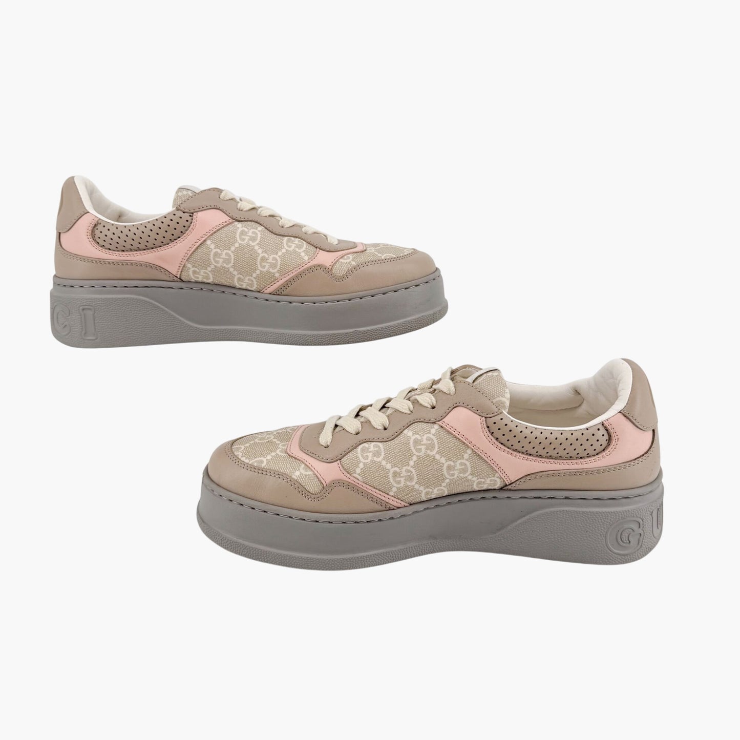 Gucci Dali GG Platform Sneakers in Oatmeal Beige Canvas – Size 39