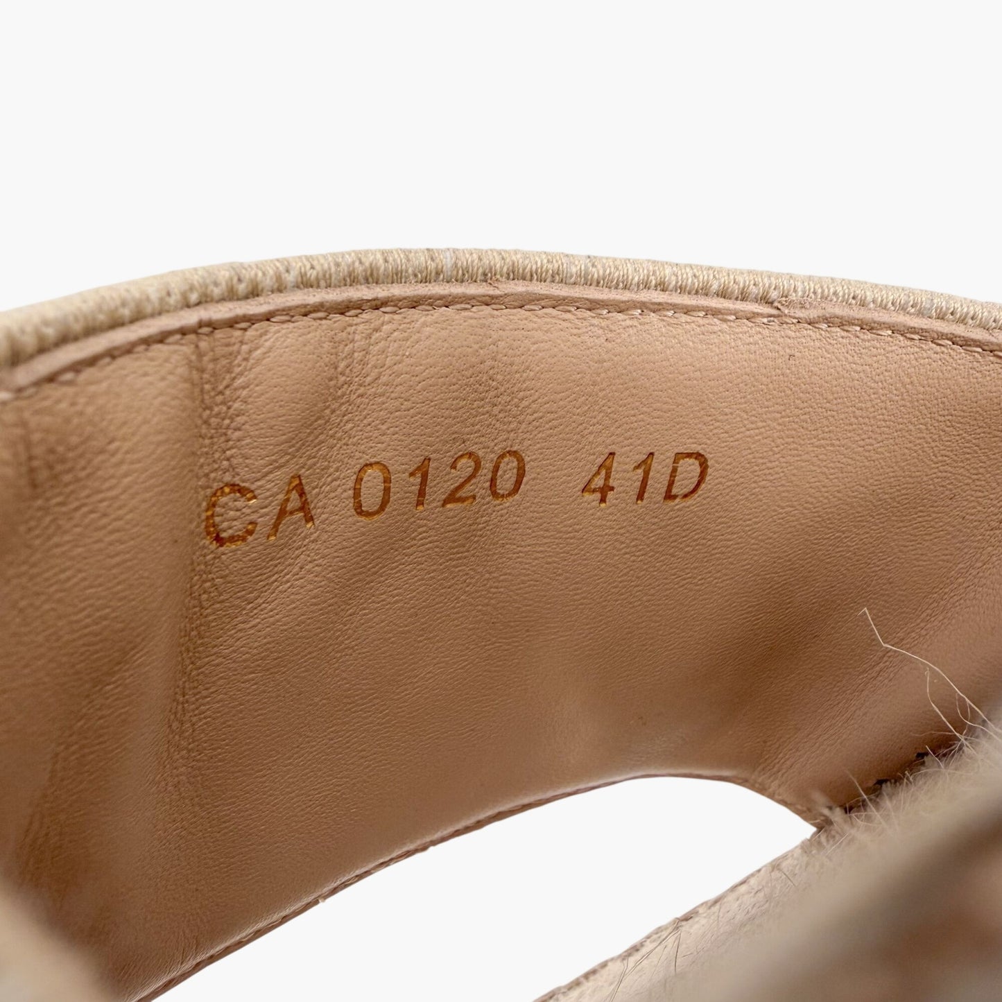 Dior Granville Ankle Tie Espadrille Sandals Beige Size 41D