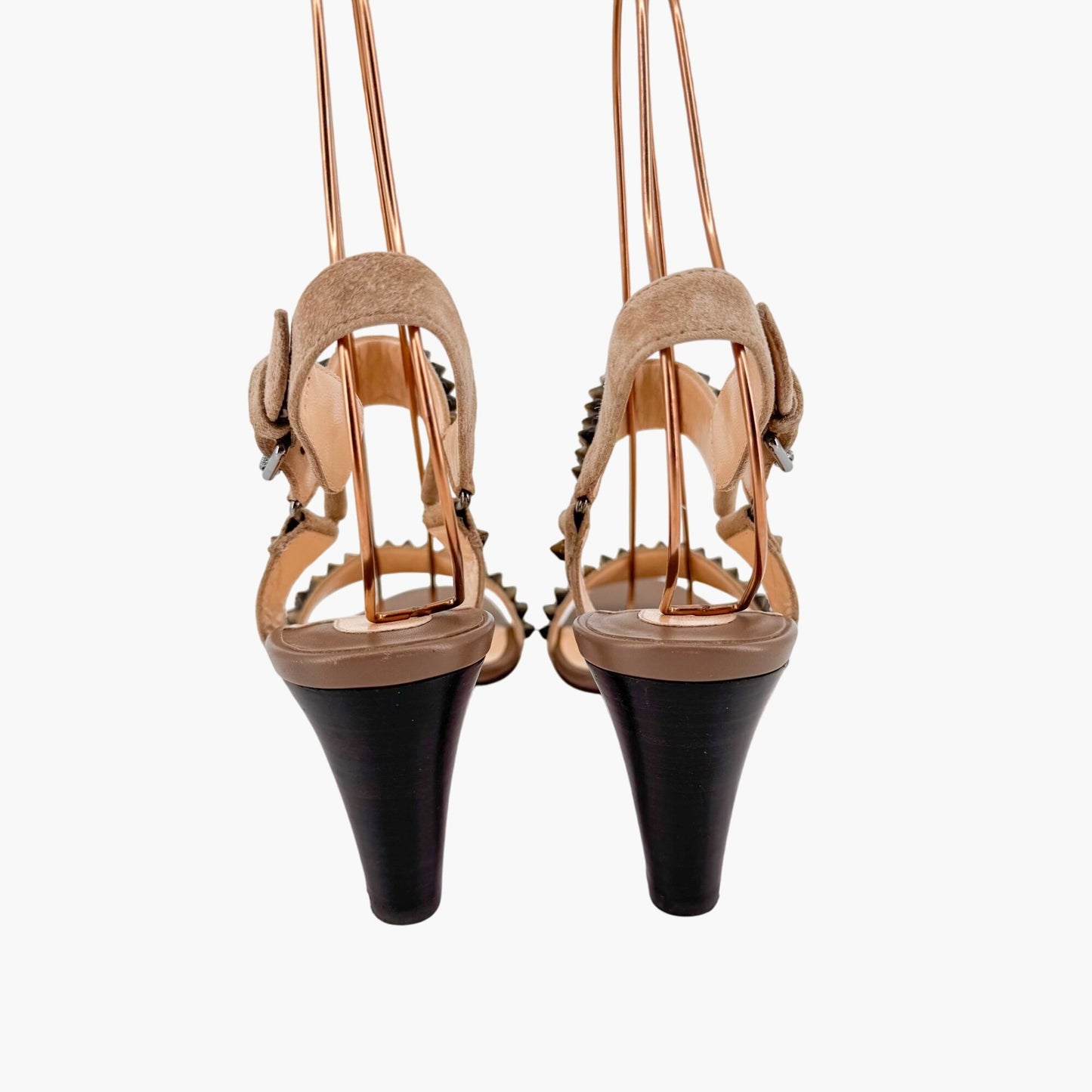 Christian Louboutin Bikee Bike Spike Sandals in Beige Suede – Size 37.5