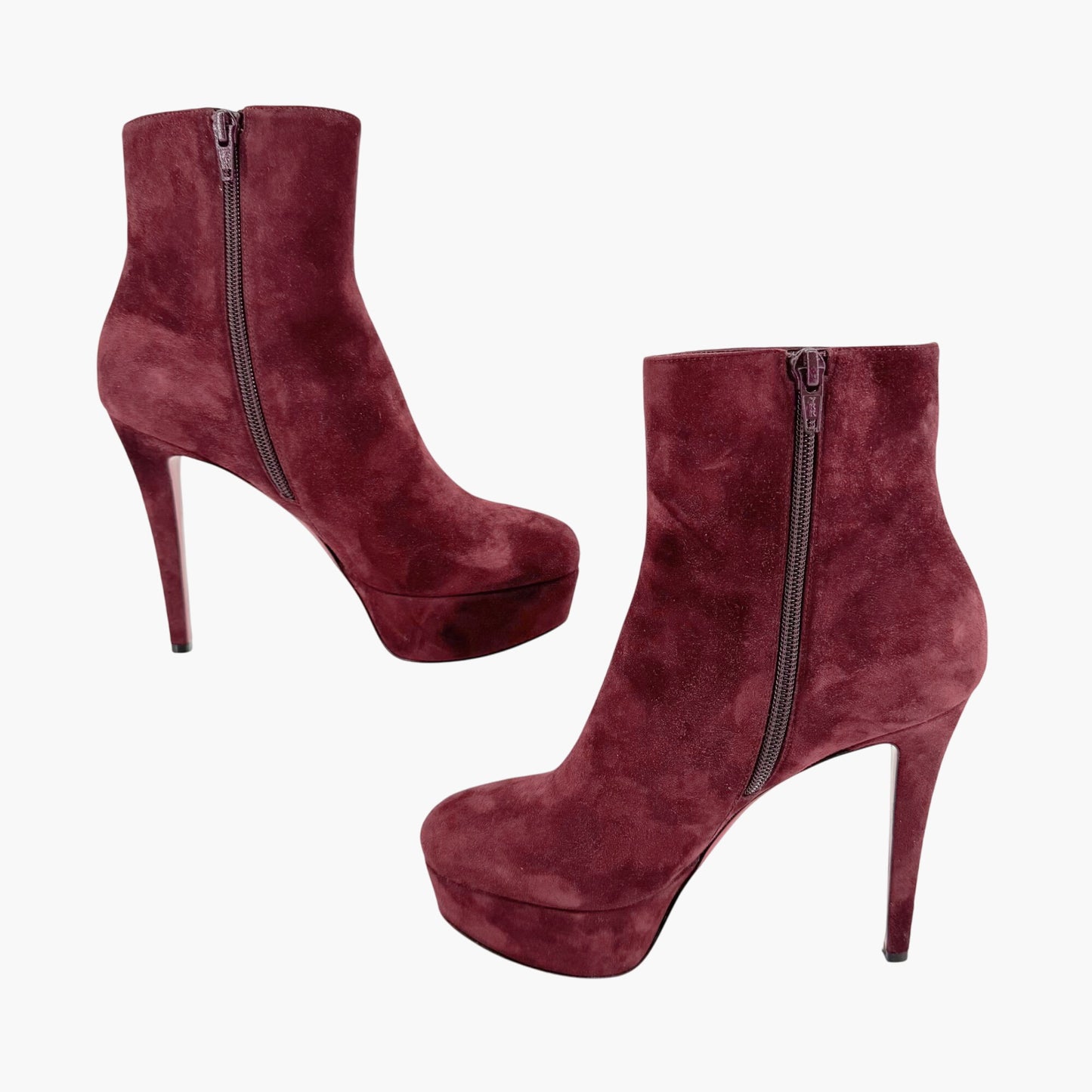 Christian Louboutin Bianca Booty 120 in Orthodoxe Red Suede Size 37.5