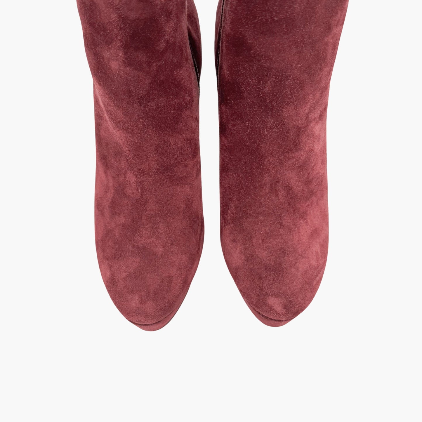 Christian Louboutin Bianca Booty 120 in Orthodoxe Red Suede Size 37.5