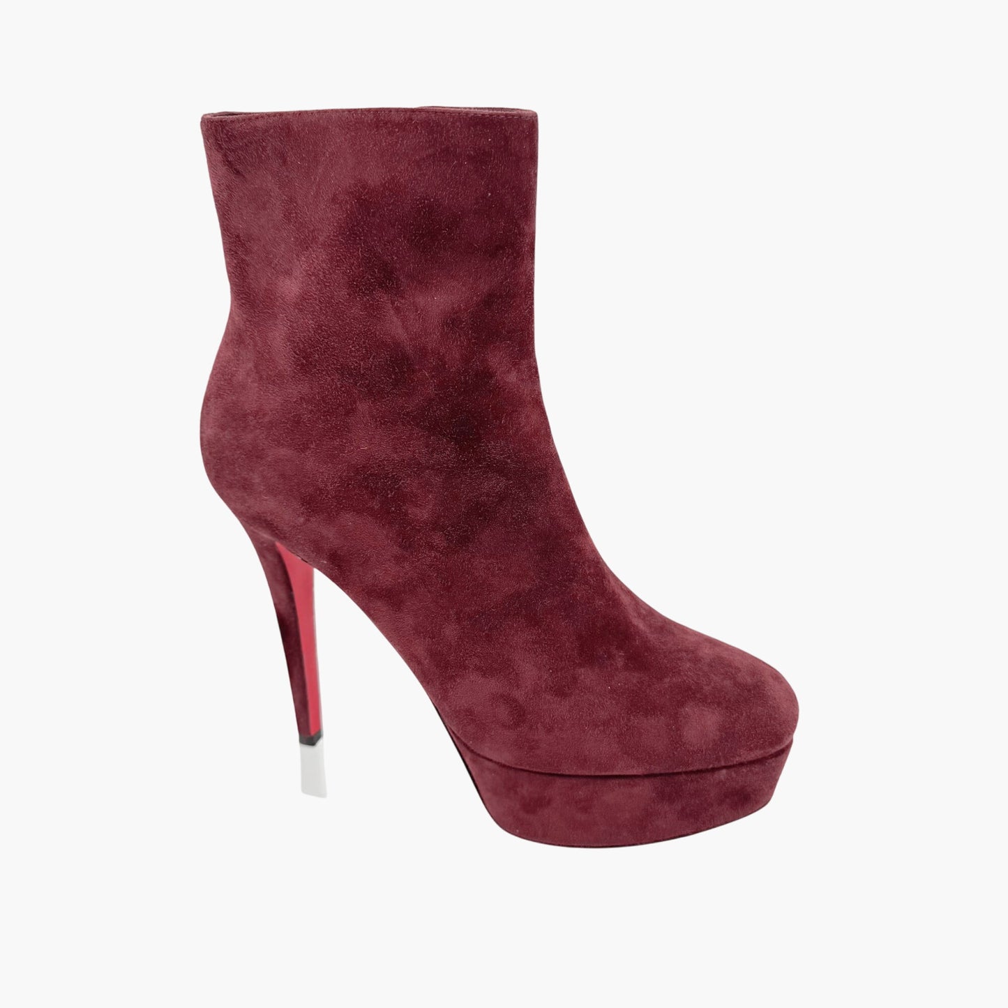 Christian Louboutin Bianca Booty 120 in Orthodoxe Red Suede Size 37.5