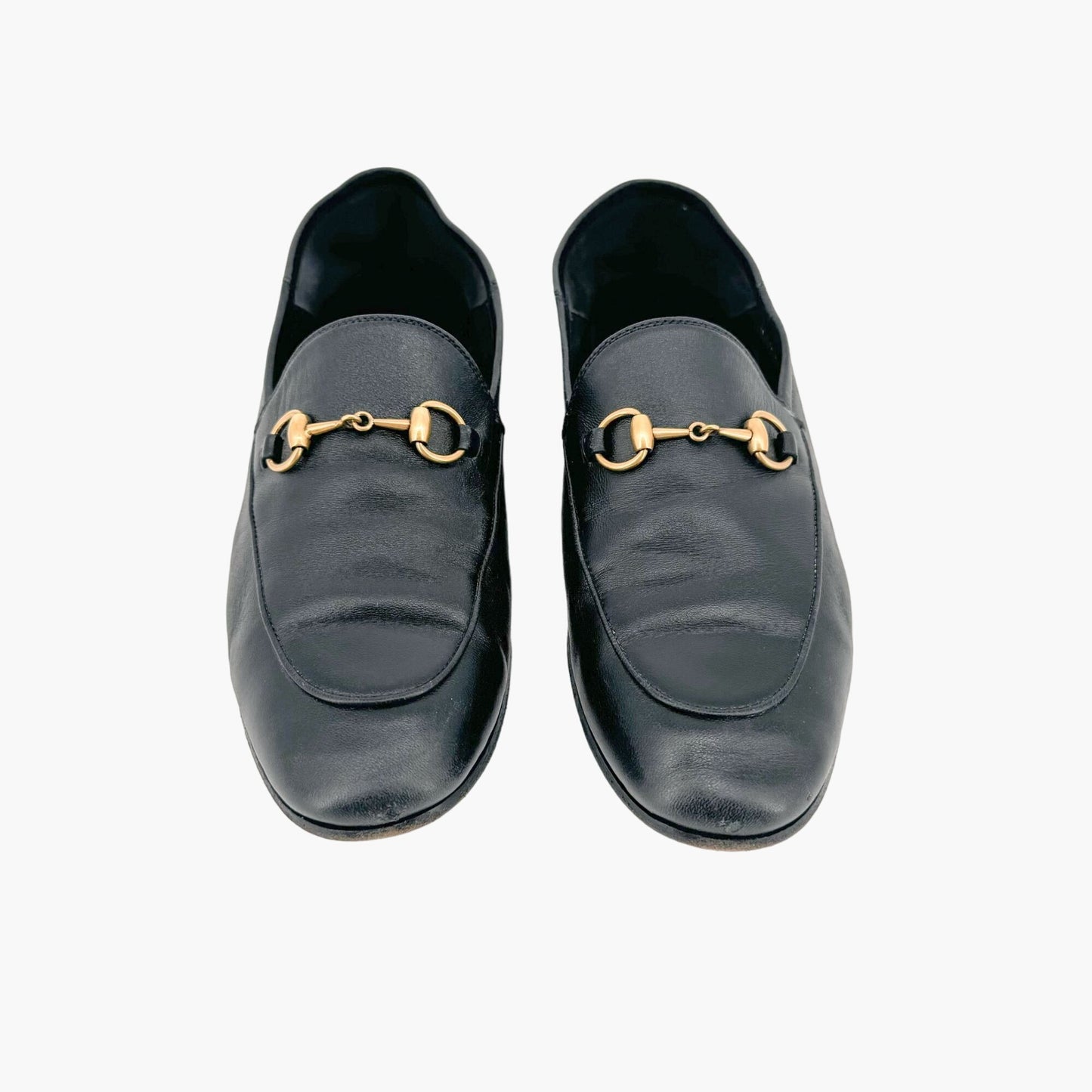 Gucci Brixton Horsebit Loafers in Black Leather Size 37.5