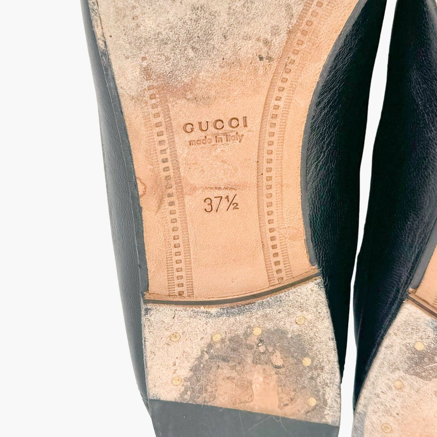 Gucci Brixton Horsebit Loafers in Black Leather Size 37.5